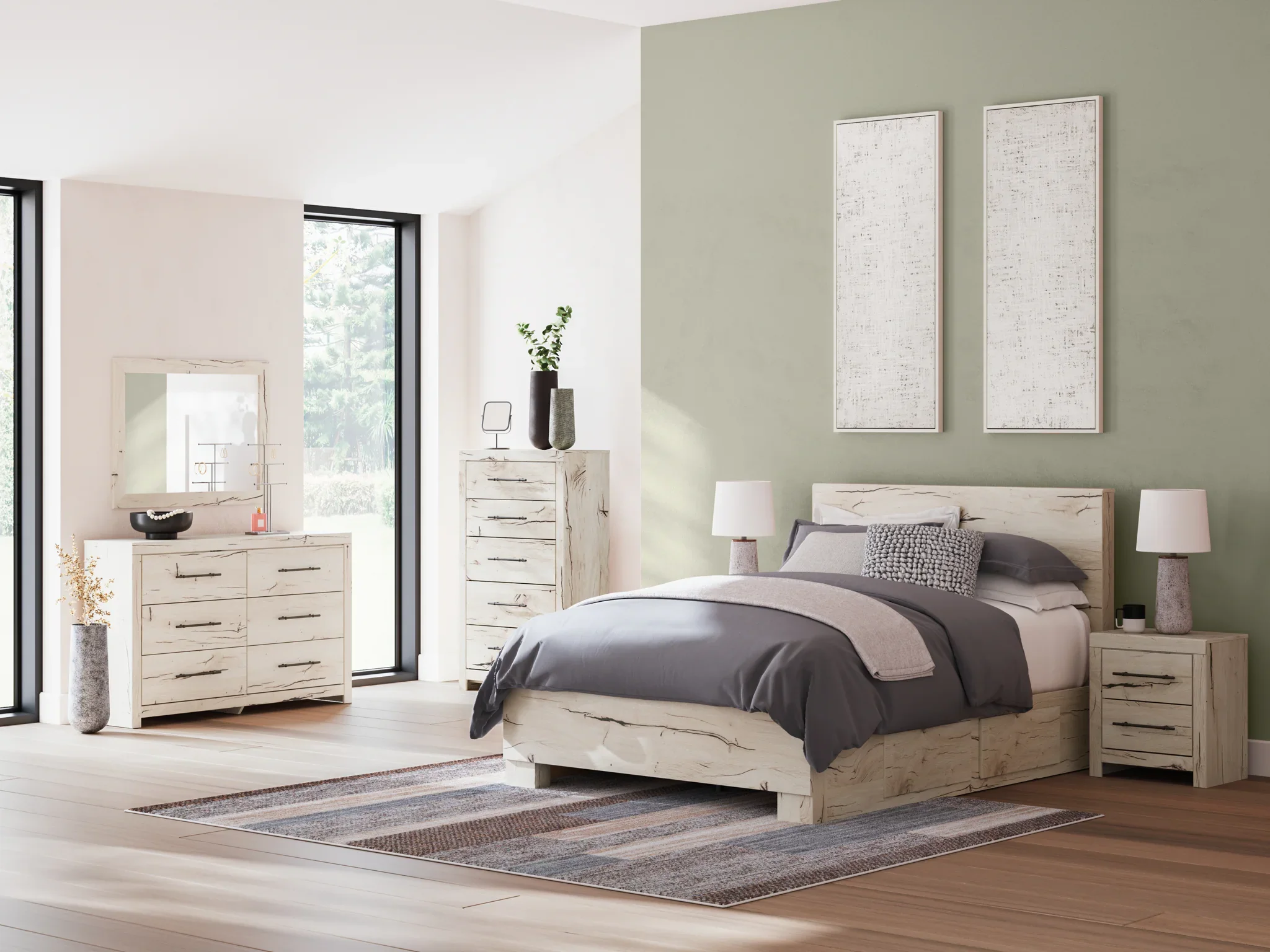Lawroy - Light Natural - Queen Panel Bed With 2 Under Bed Storage Units - Image 10