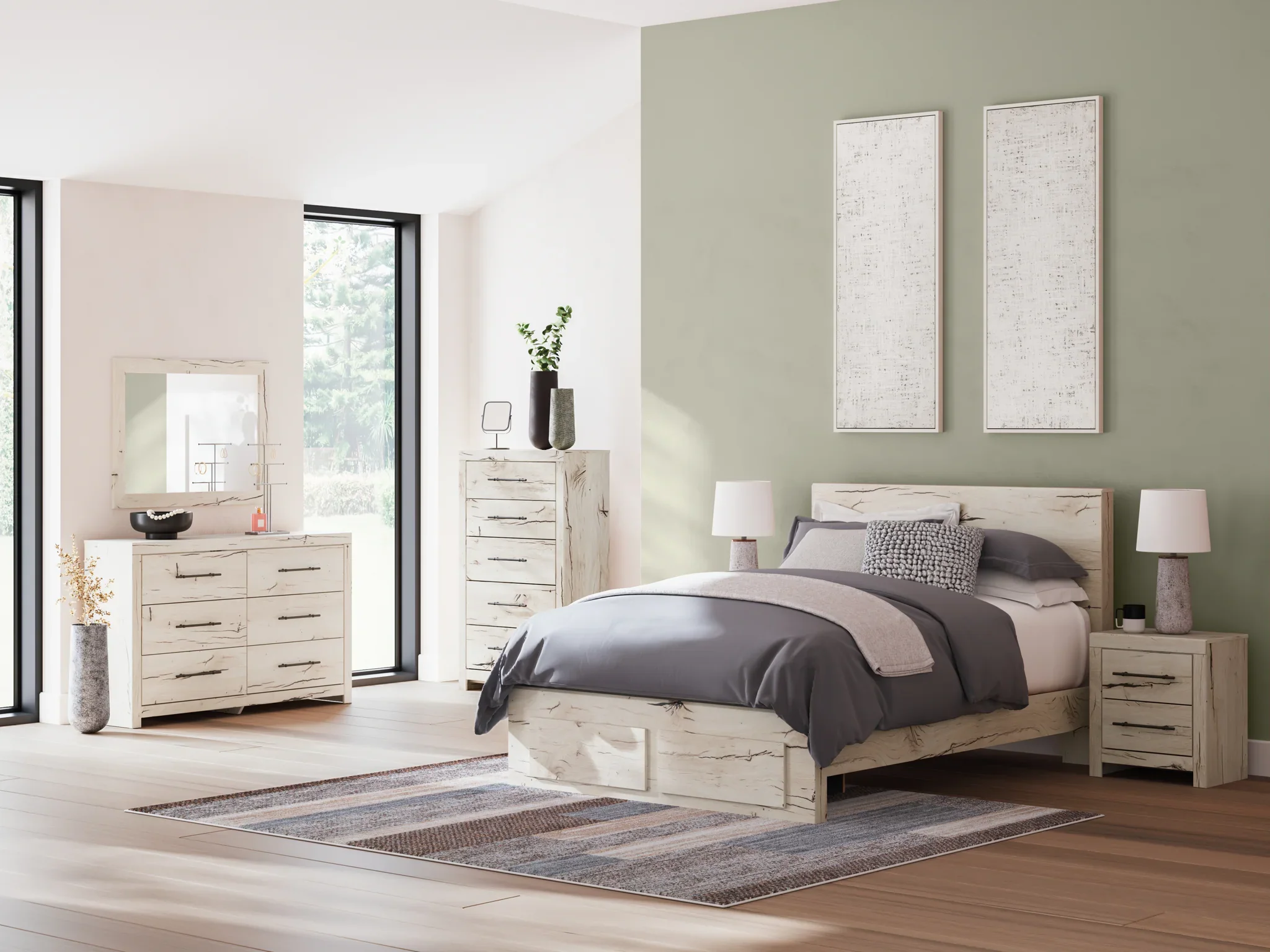 Lawroy - Light Natural - Queen Panel Bed With Storage Footboard - Image 10
