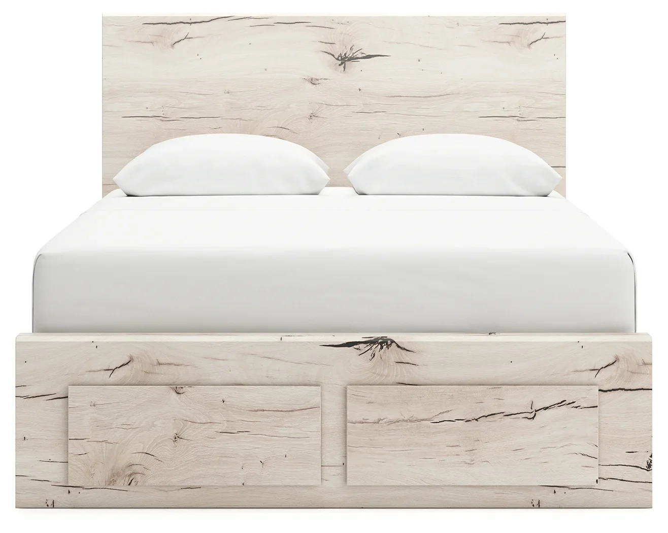Lawroy - Light Natural - Queen Panel Bed With Storage Footboard - Image 5