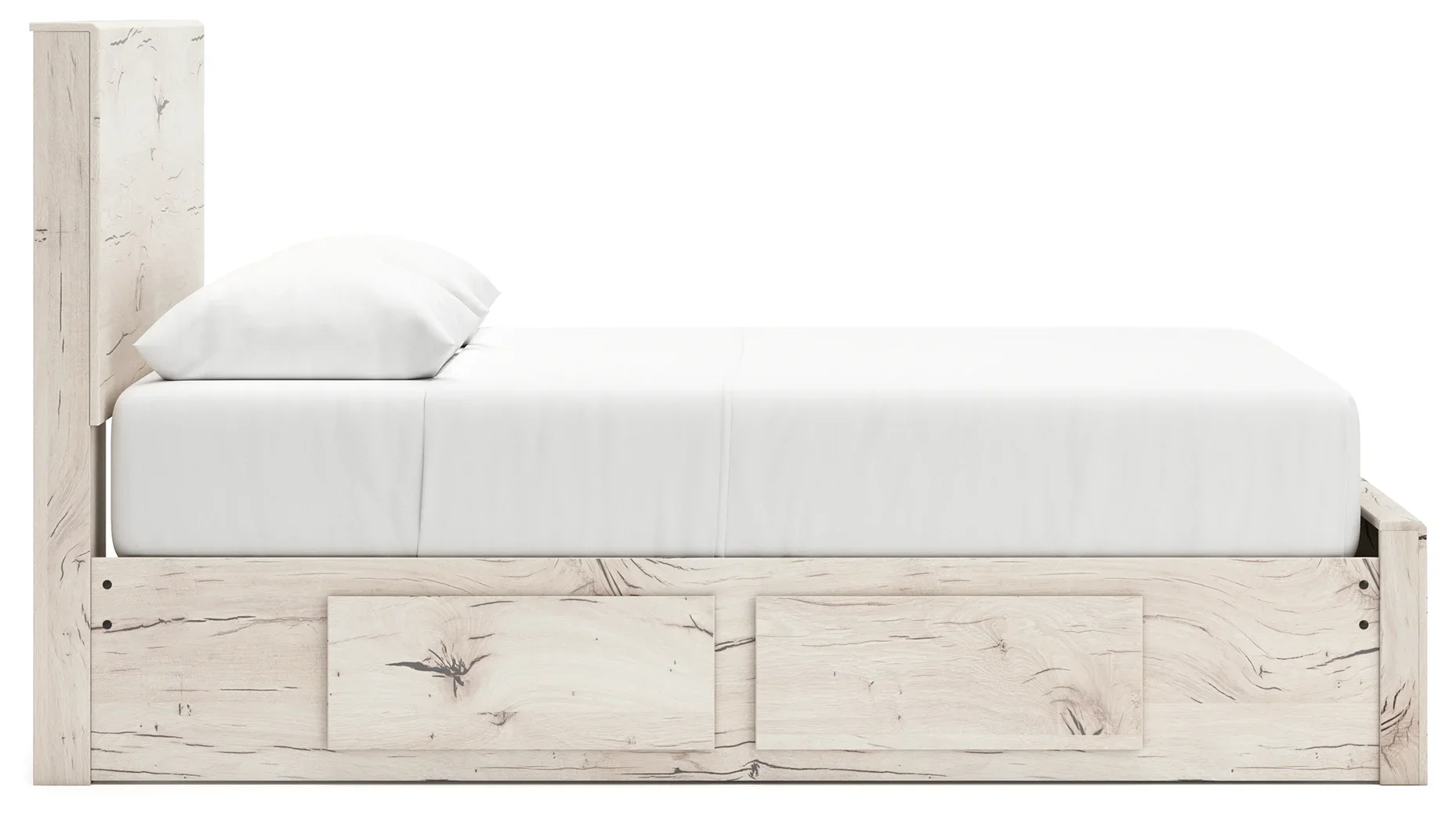 Lawroy - Light Natural - Queen Panel Bed With Storage Footboard And 2 Under Bed Storage Units - Image 6