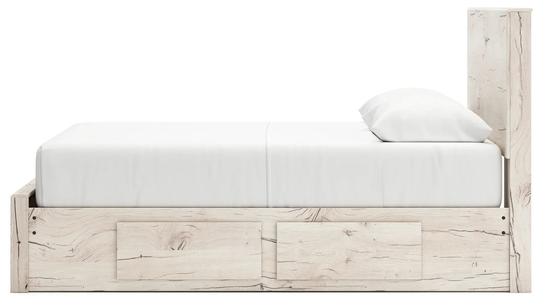 Lawroy - Light Natural - Queen Panel Bed With Storage Footboard And 2 Under Bed Storage Units - Image 7