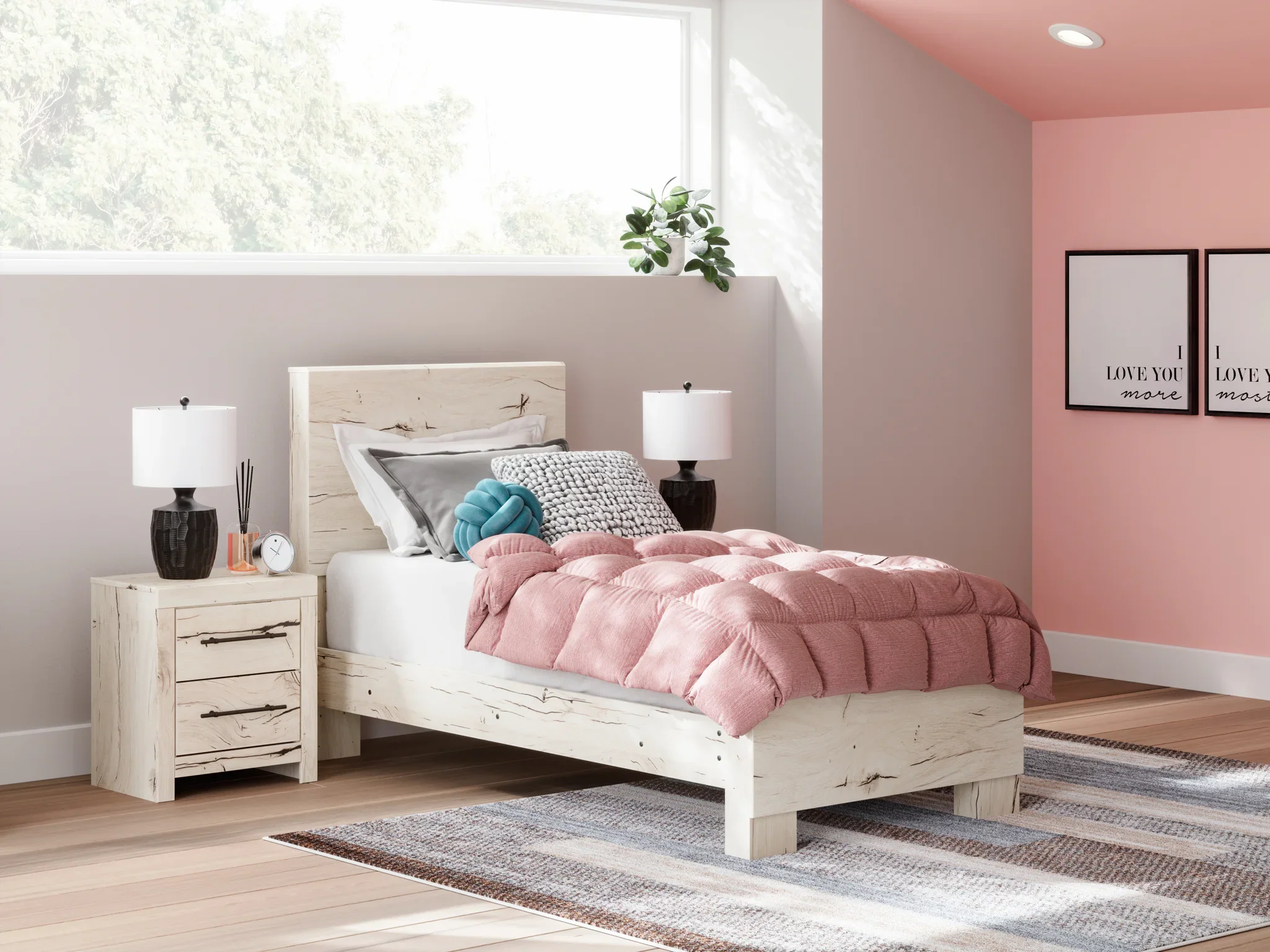 Lawroy - Light Natural - Twin Panel Bed - Image 2
