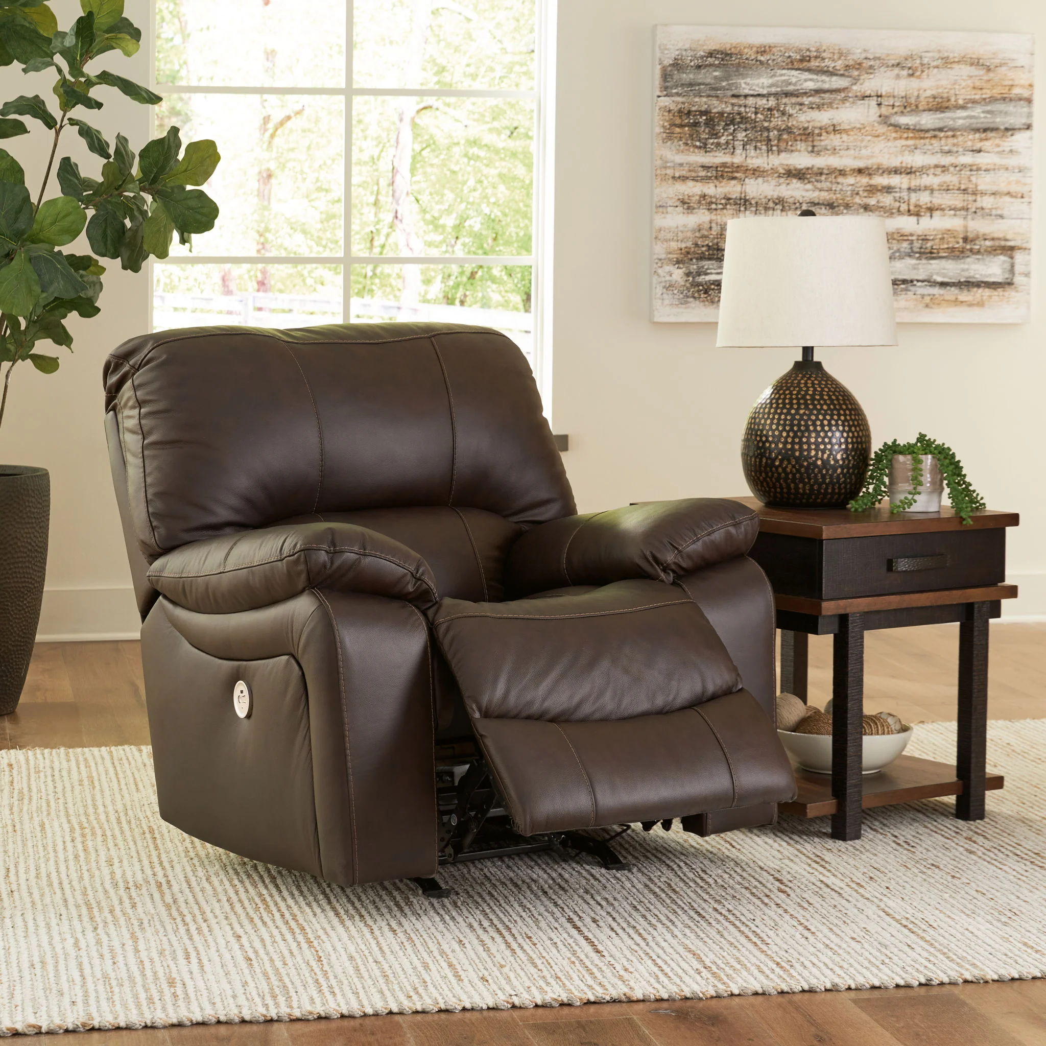 Leesworth - Dark Brown - Power Rocker Recliner - Image 8