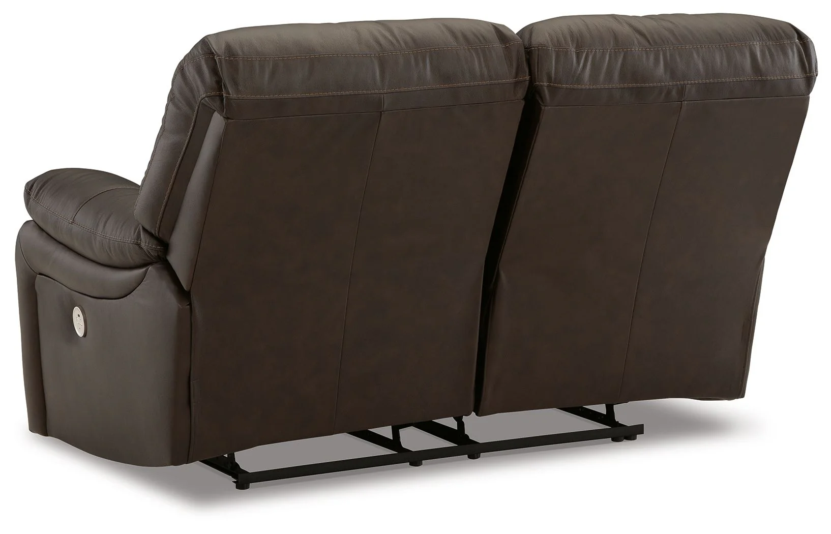 Leesworth - Dark Brown - Reclining Power Loveseat - Image 4