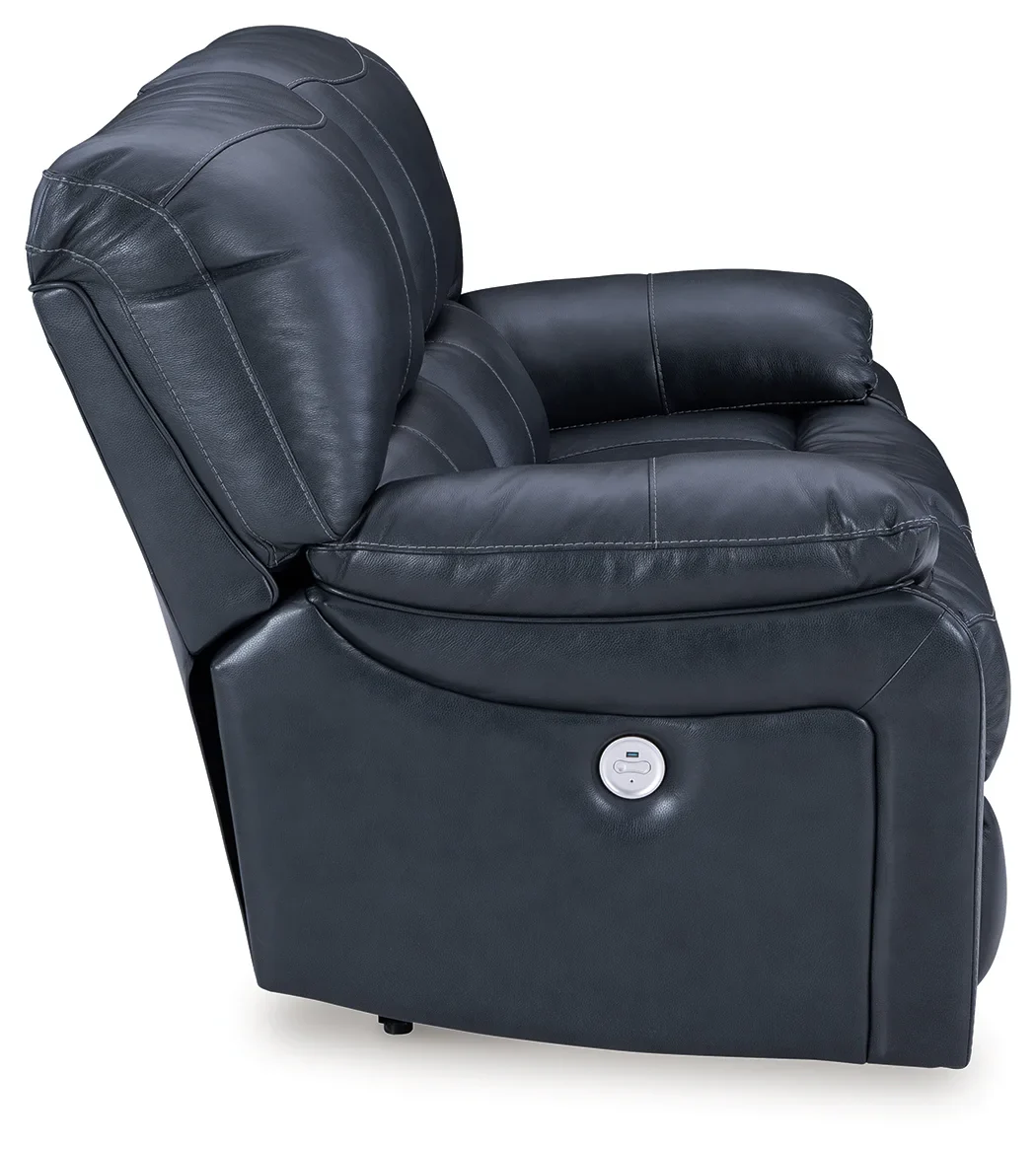 Leesworth - Ocean - Power Reclining Loveseat - Image 4