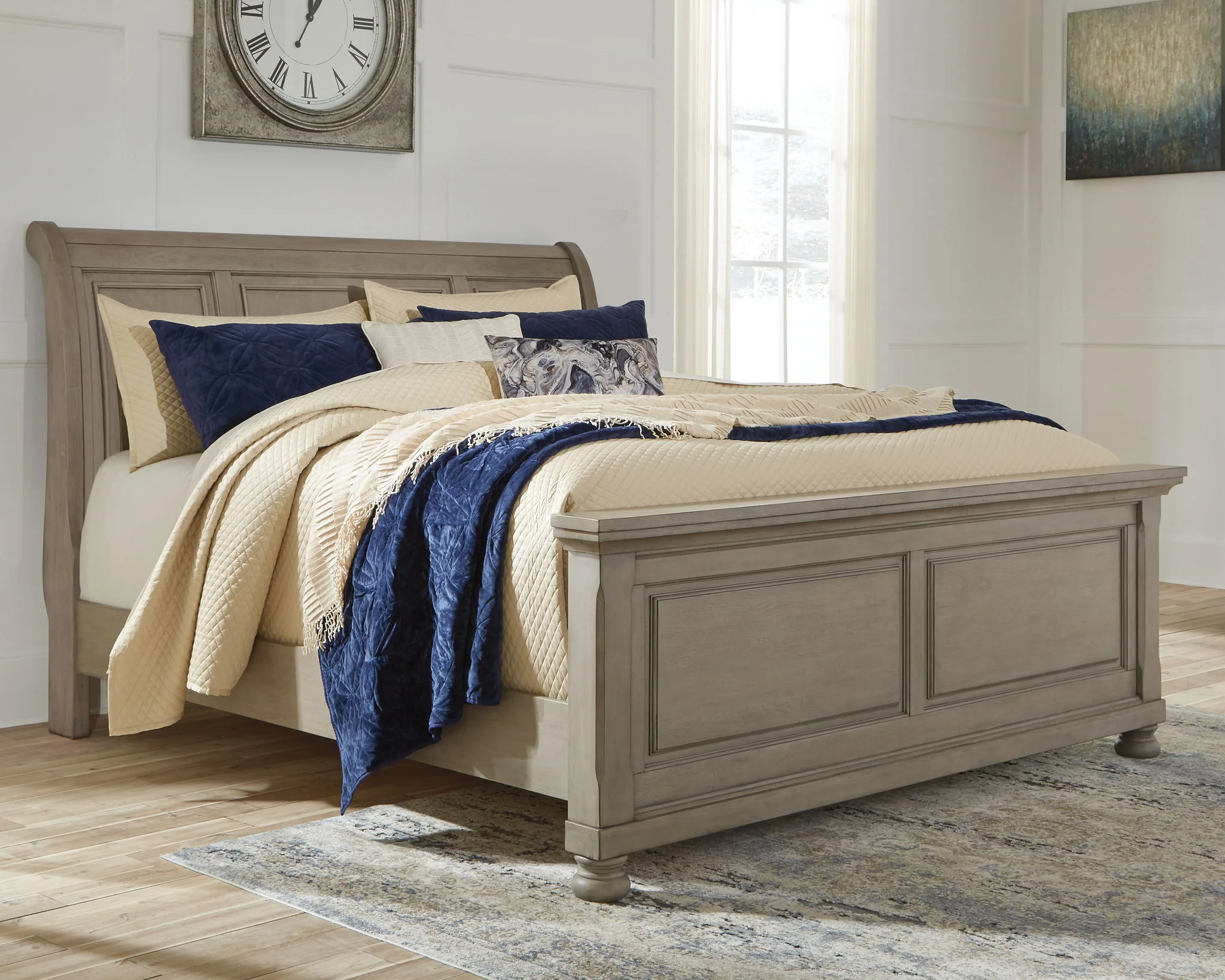 Lettner - Light Gray - Queen Sleigh Bed - Image 2
