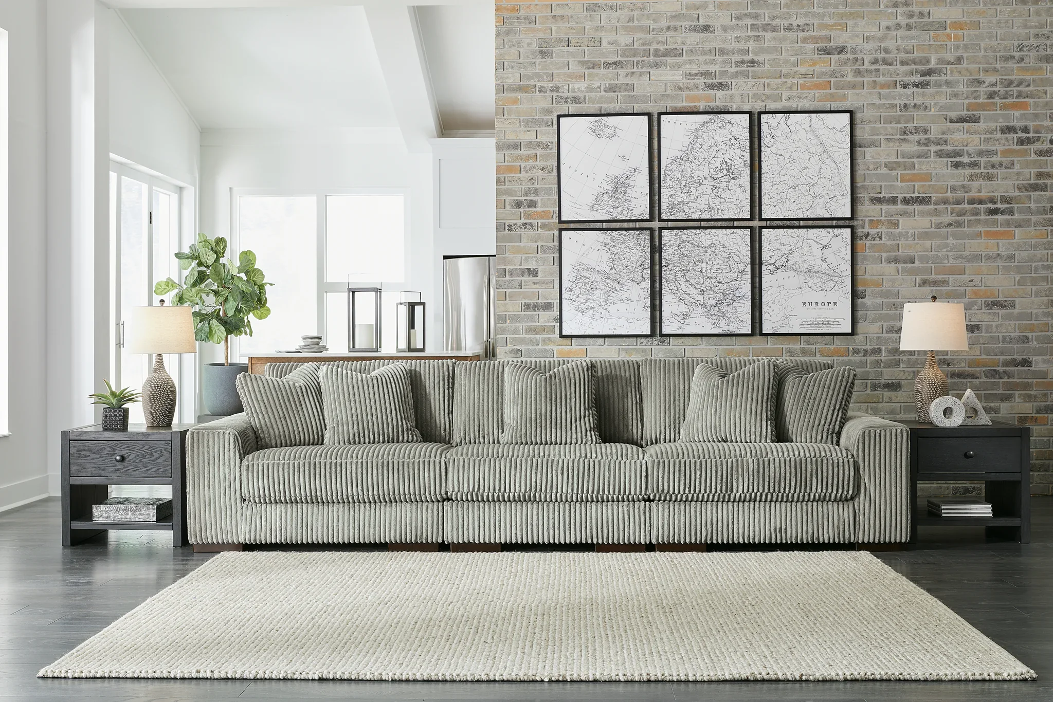 Lindyn - Fog - 3-Piece Sectional Sofa - Image 2