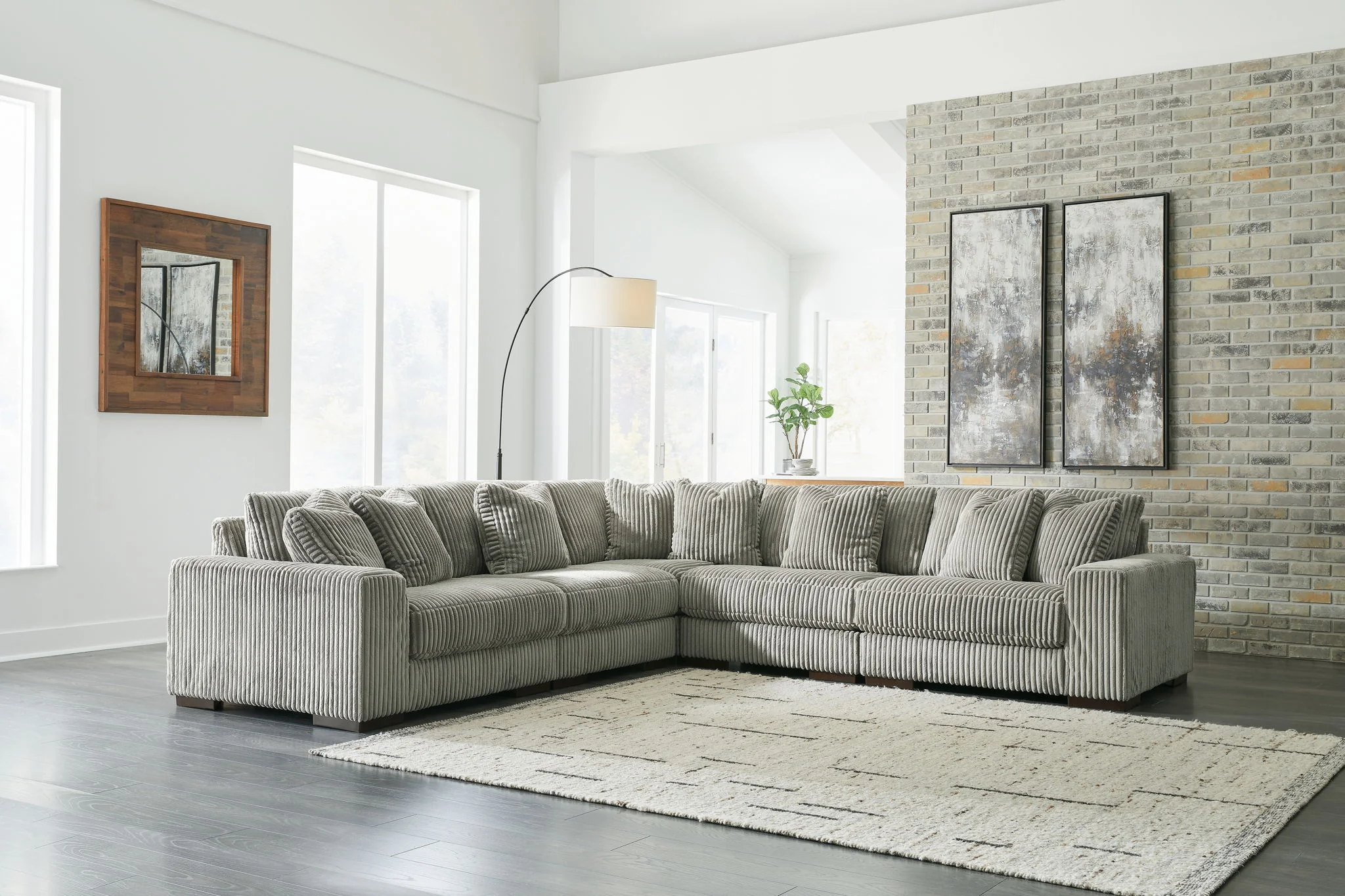 Lindyn - Fog - Corner Chairs 5 Pc Sectional - Image 2