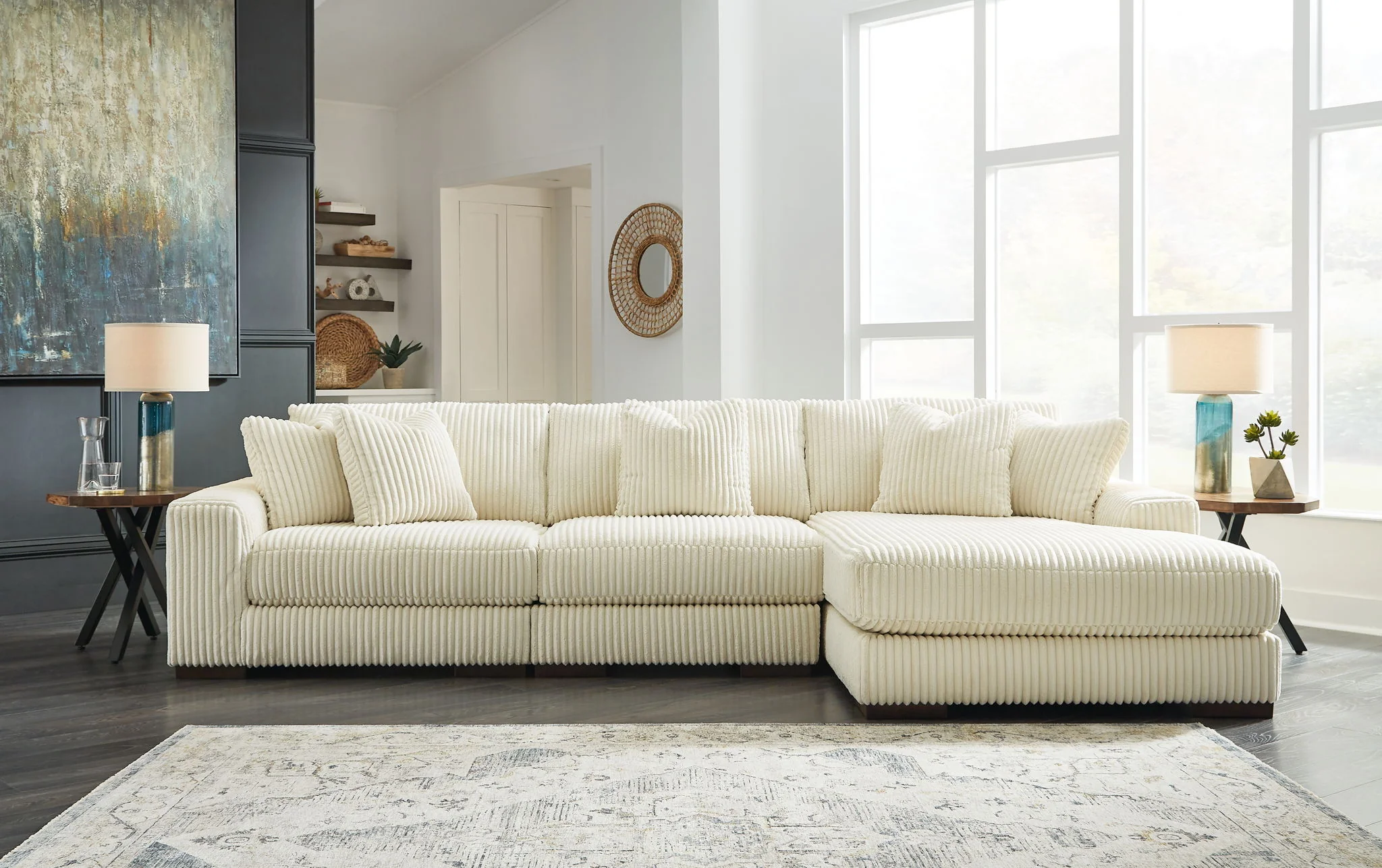 Lindyn - Ivory - 3-Piece Sectional With Raf Corner Chaise - Image 2