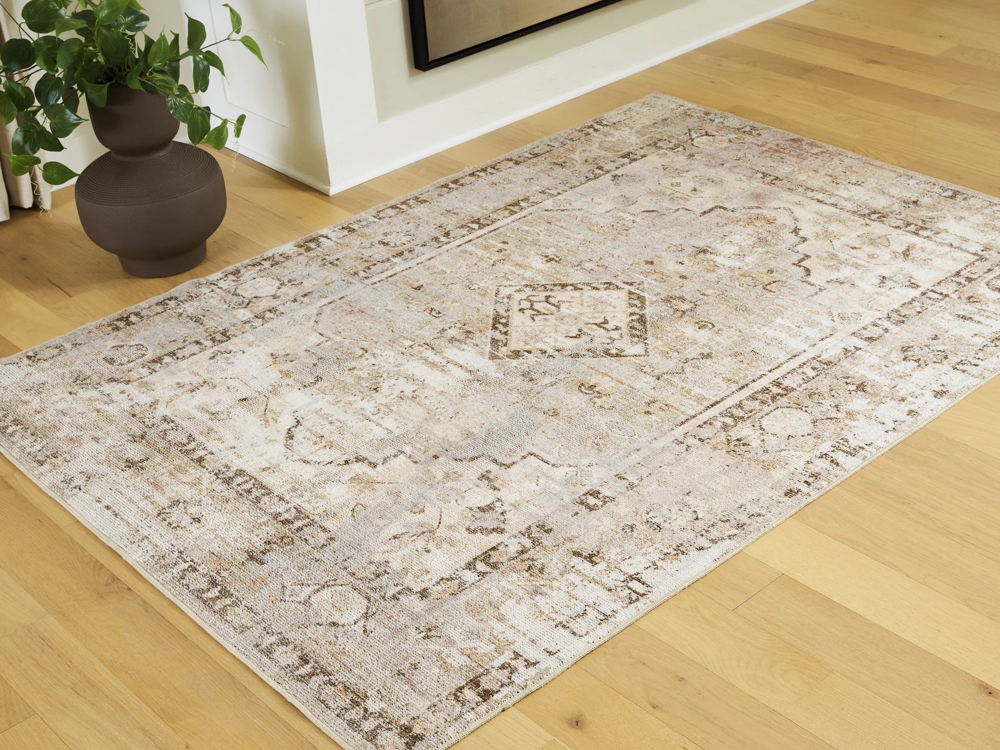Livdon - 5' x 7' Washable Rug - Brown / Beige / Gray - Image 2