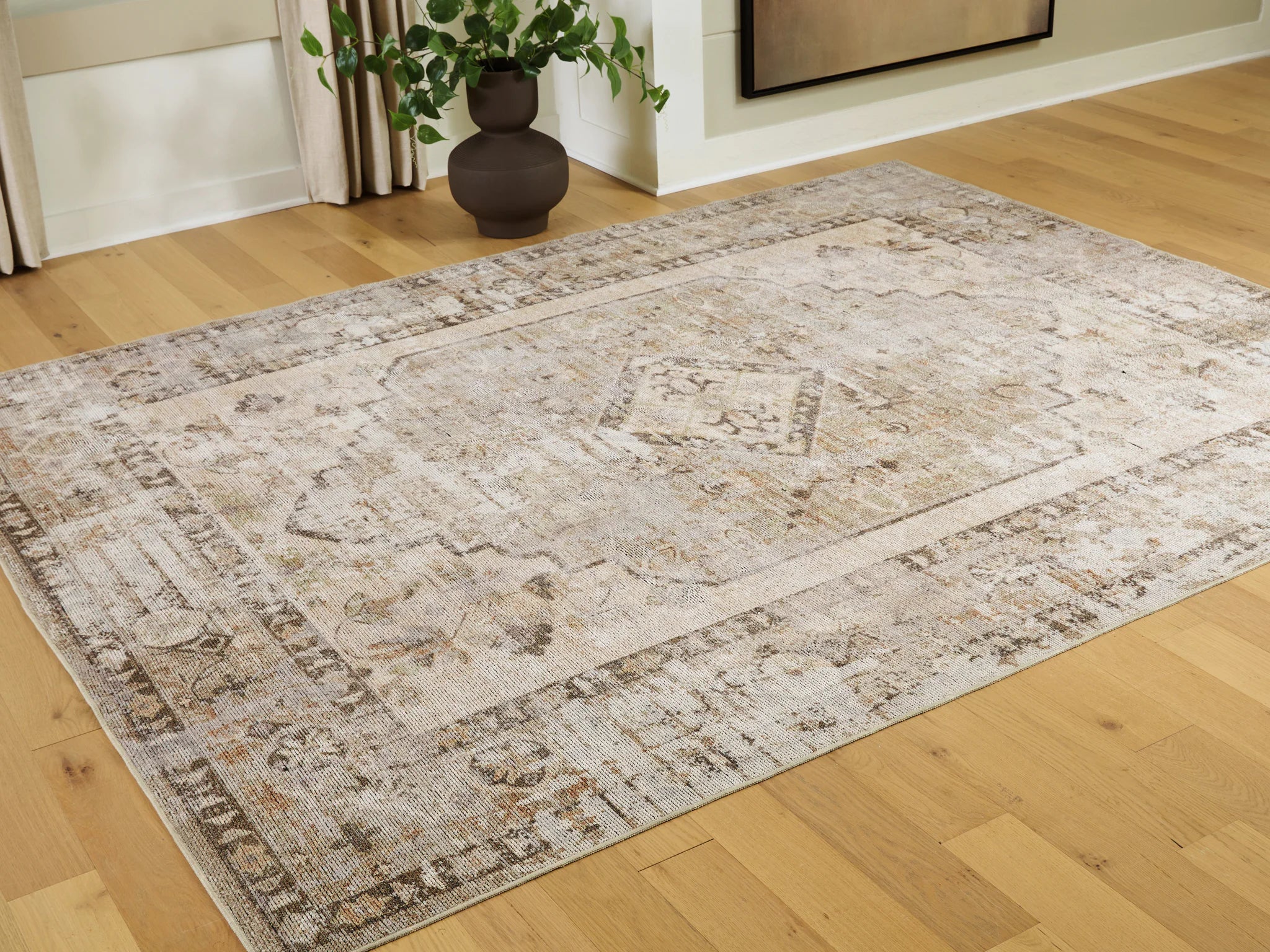 Livdon - 8' x 10' Washable Rug - Brown / Beige / Gray - Image 2
