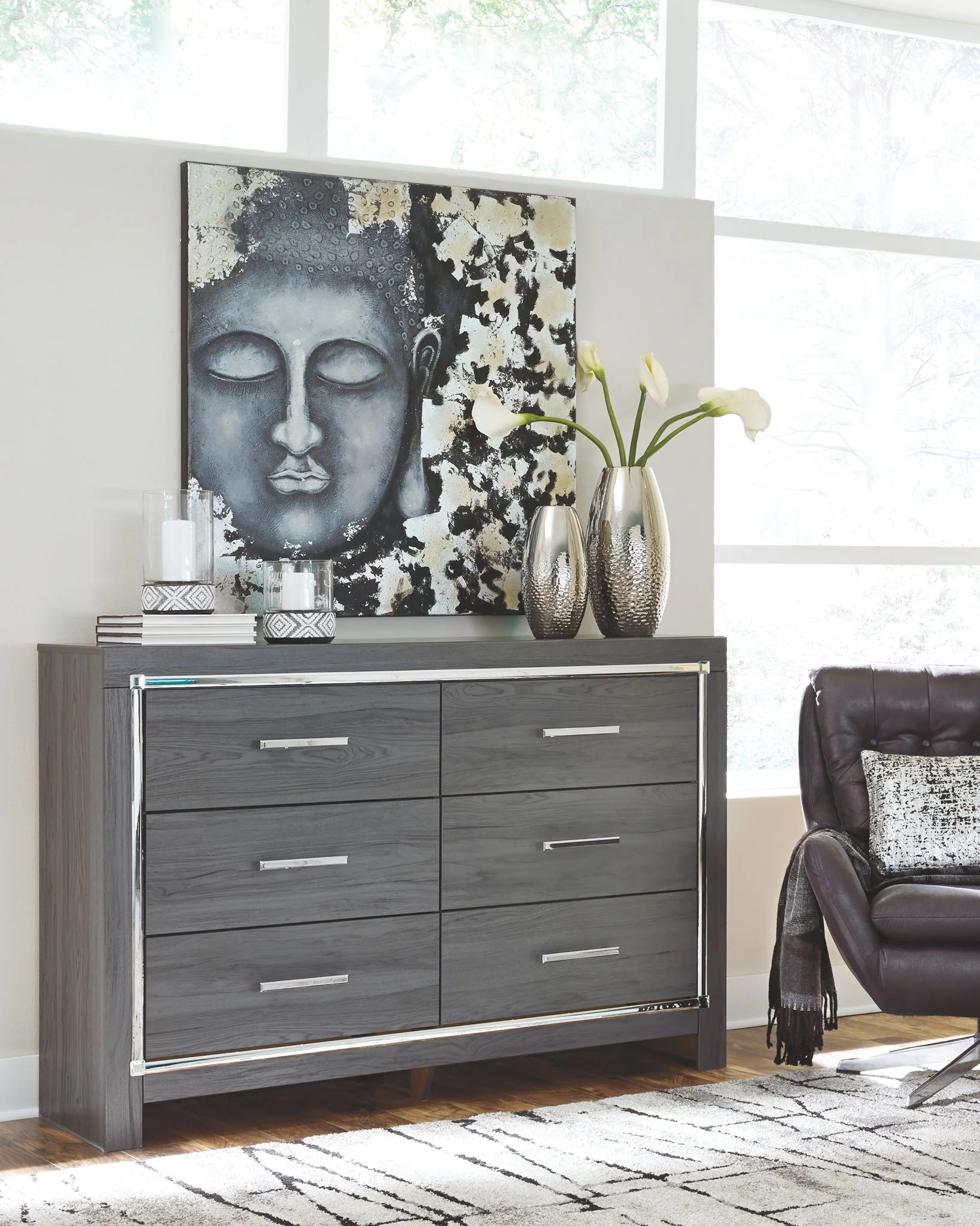 Lodanna - Gray - Six Drawer Dresser - Image 2
