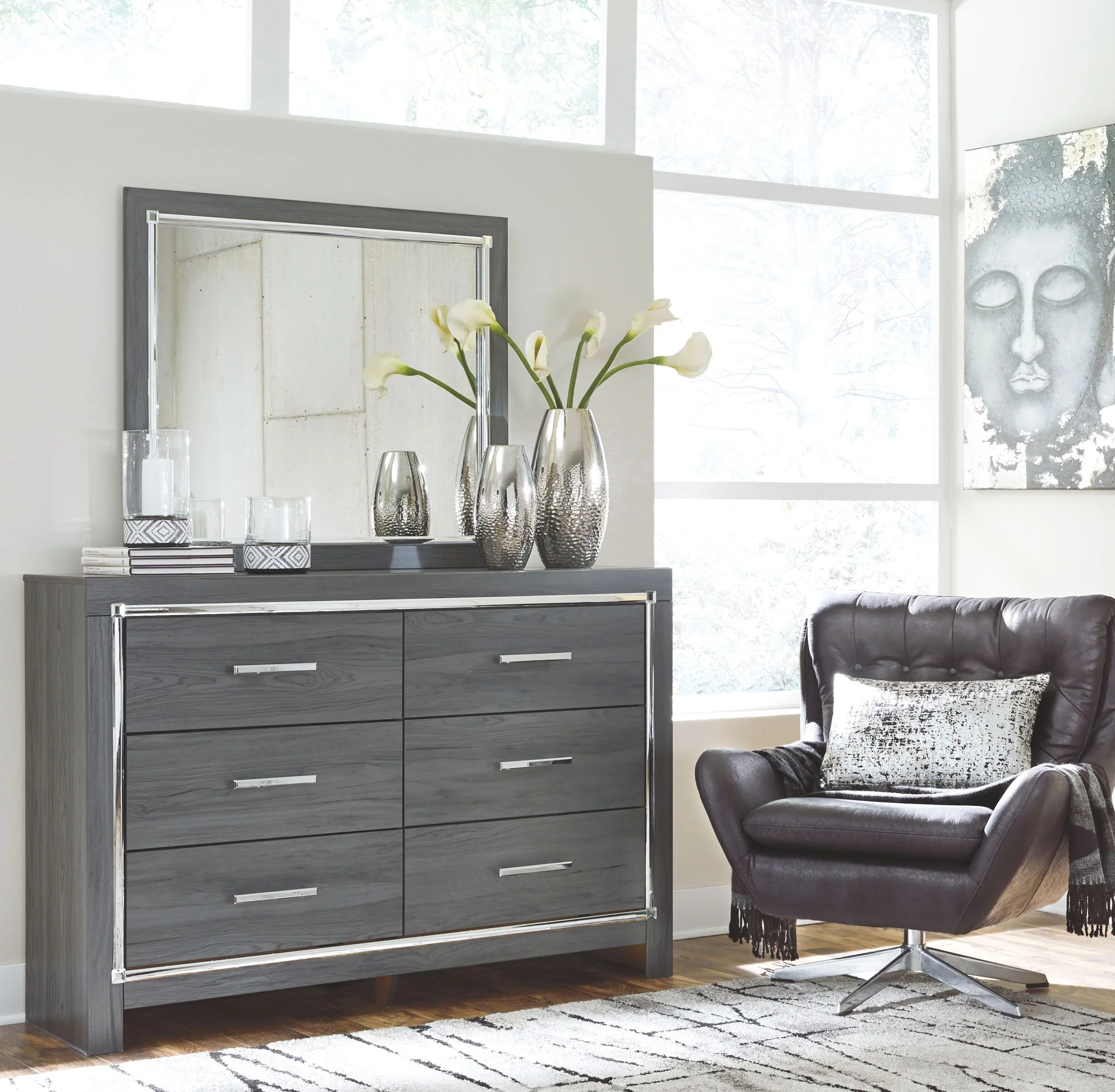Lodanna - Gray - Dresser, Mirror - Image 2
