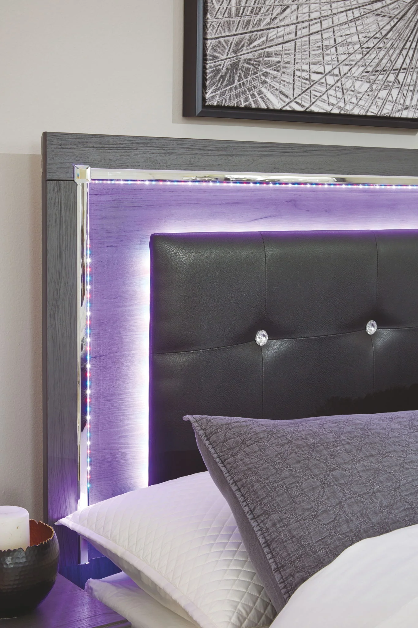 Lodanna - Gray - Queen Upholstered Panel Headboard With Bolt On Bed Frame - Image 7