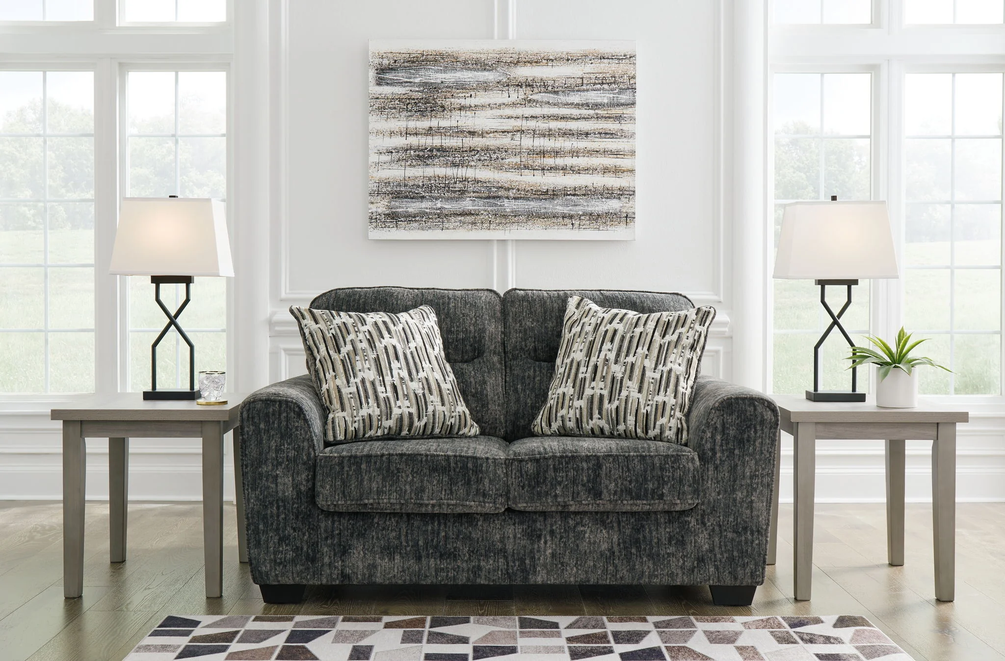 Lonoke - Gunmetal - Loveseat - Image 2