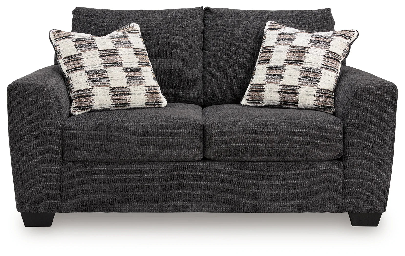Loreo - 4 Pc. - Sofa, Loveseat, Chair, Ottoman - Ebony - Image 3