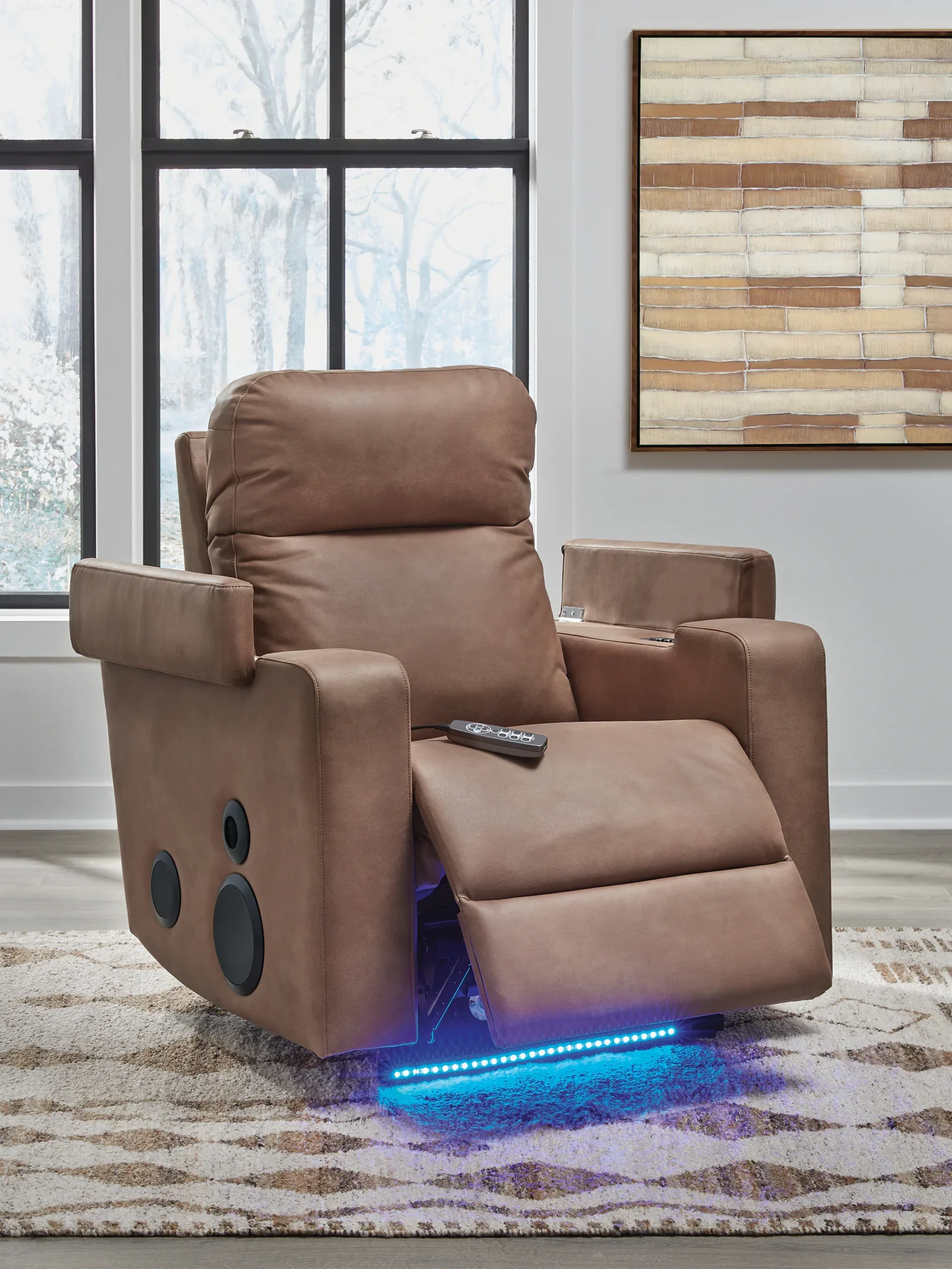 Lorrenton - Caramel - Glider Power Recliner With Audio System - Image 10