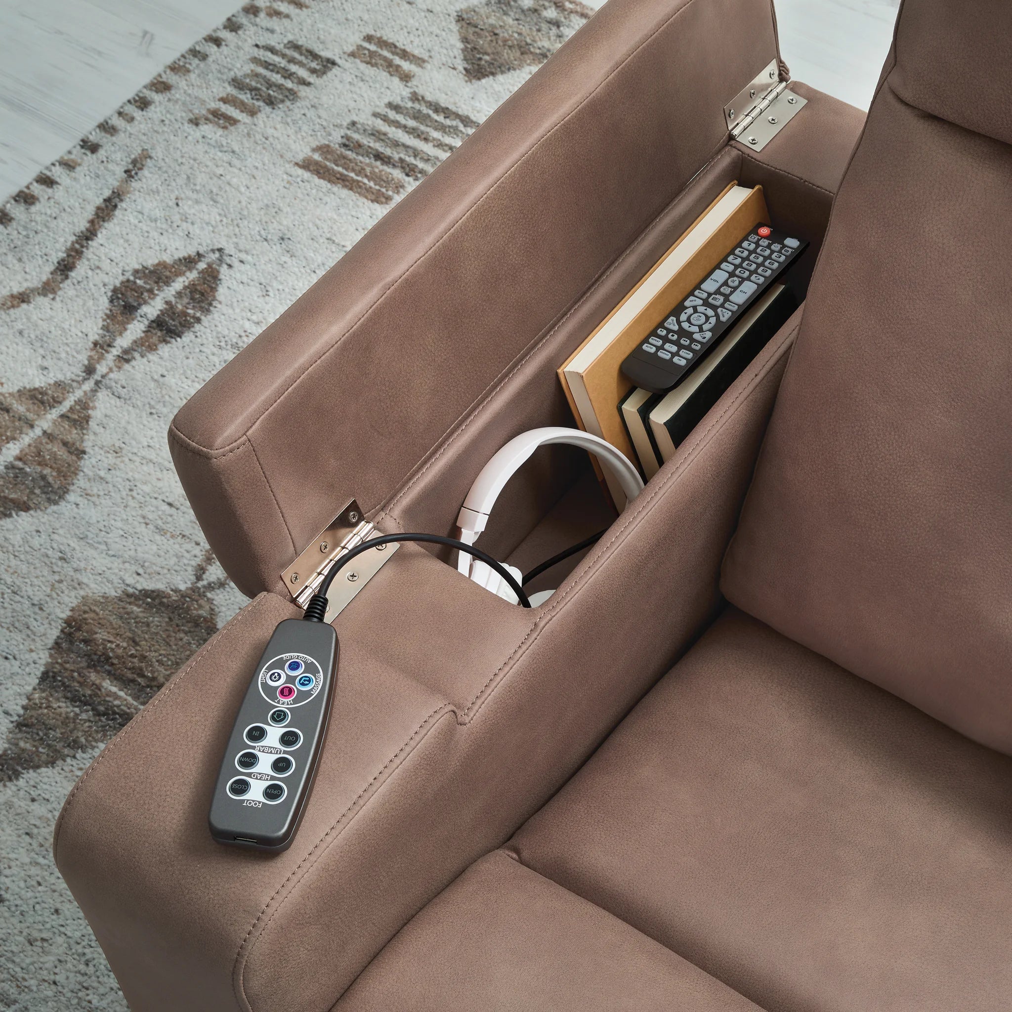 Lorrenton - Caramel - Glider Power Recliner With Audio System - Image 12