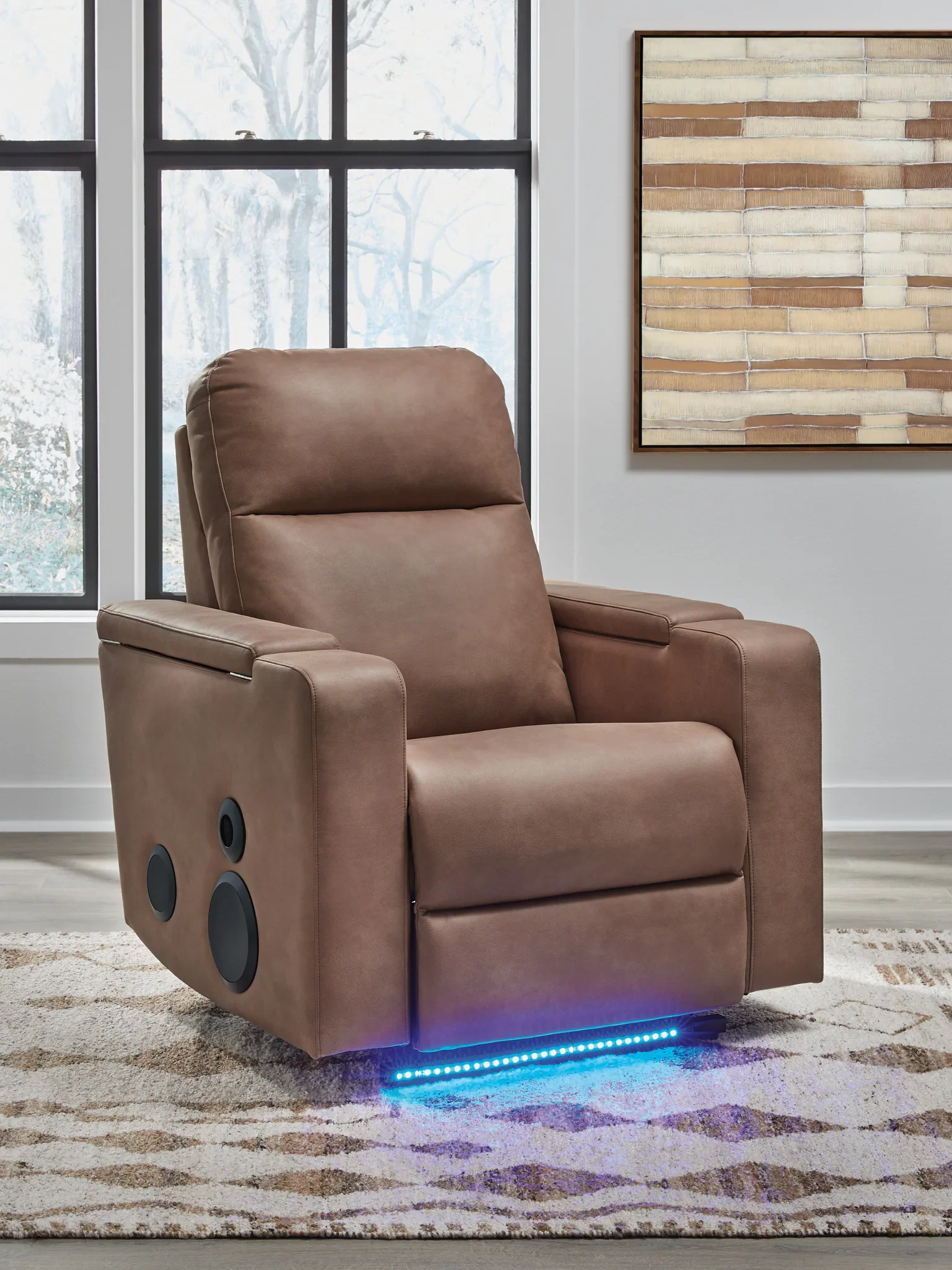 Lorrenton - Caramel - Glider Power Recliner With Audio System - Image 8