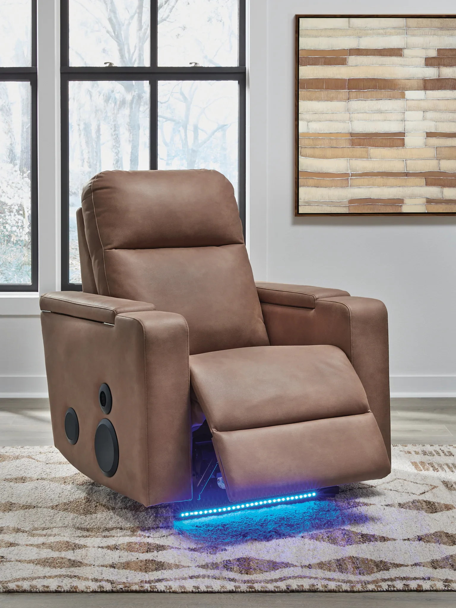 Lorrenton - Caramel - Glider Power Recliner With Audio System - Image 9
