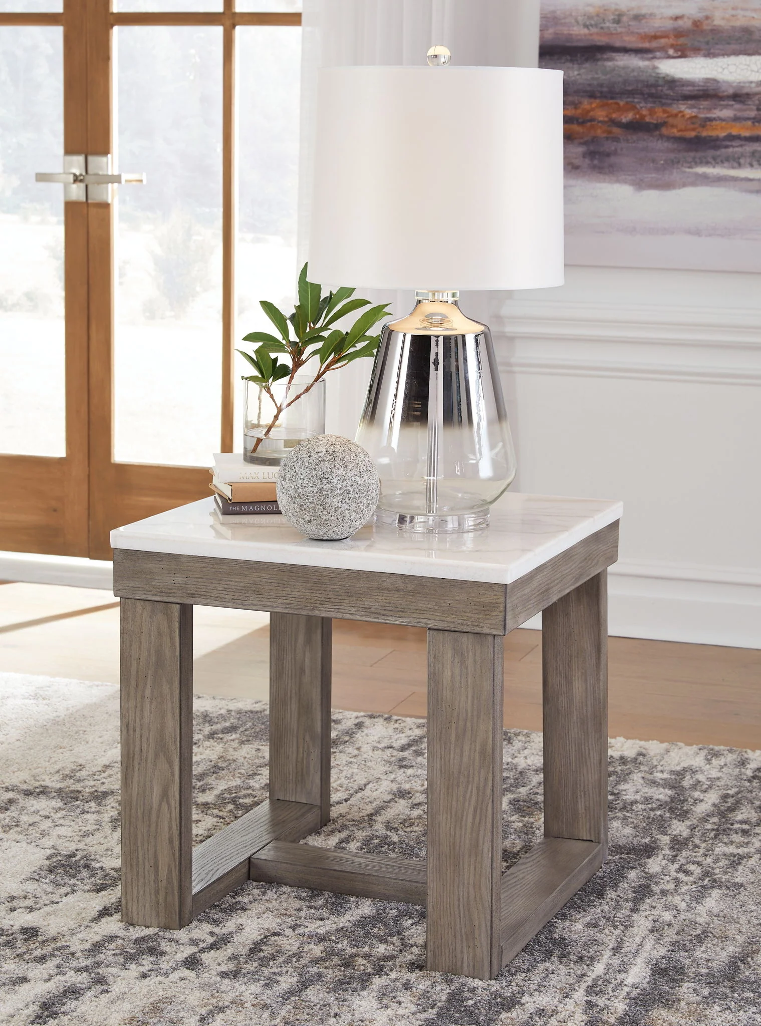 Loyaska - Brown/ivory - Square End Table - Image 2