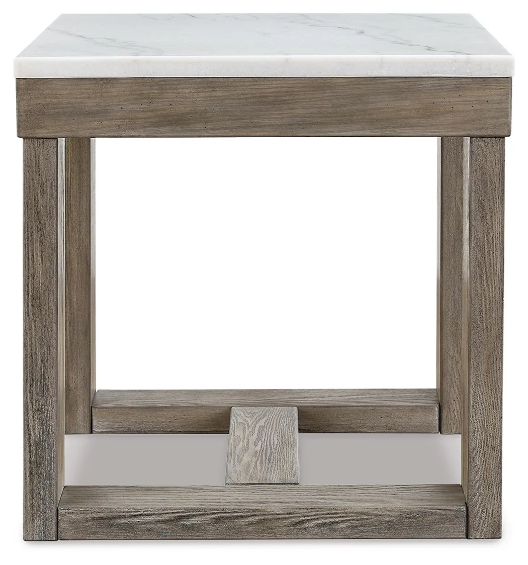 Loyaska - Brown/ivory - Square End Table - Image 3