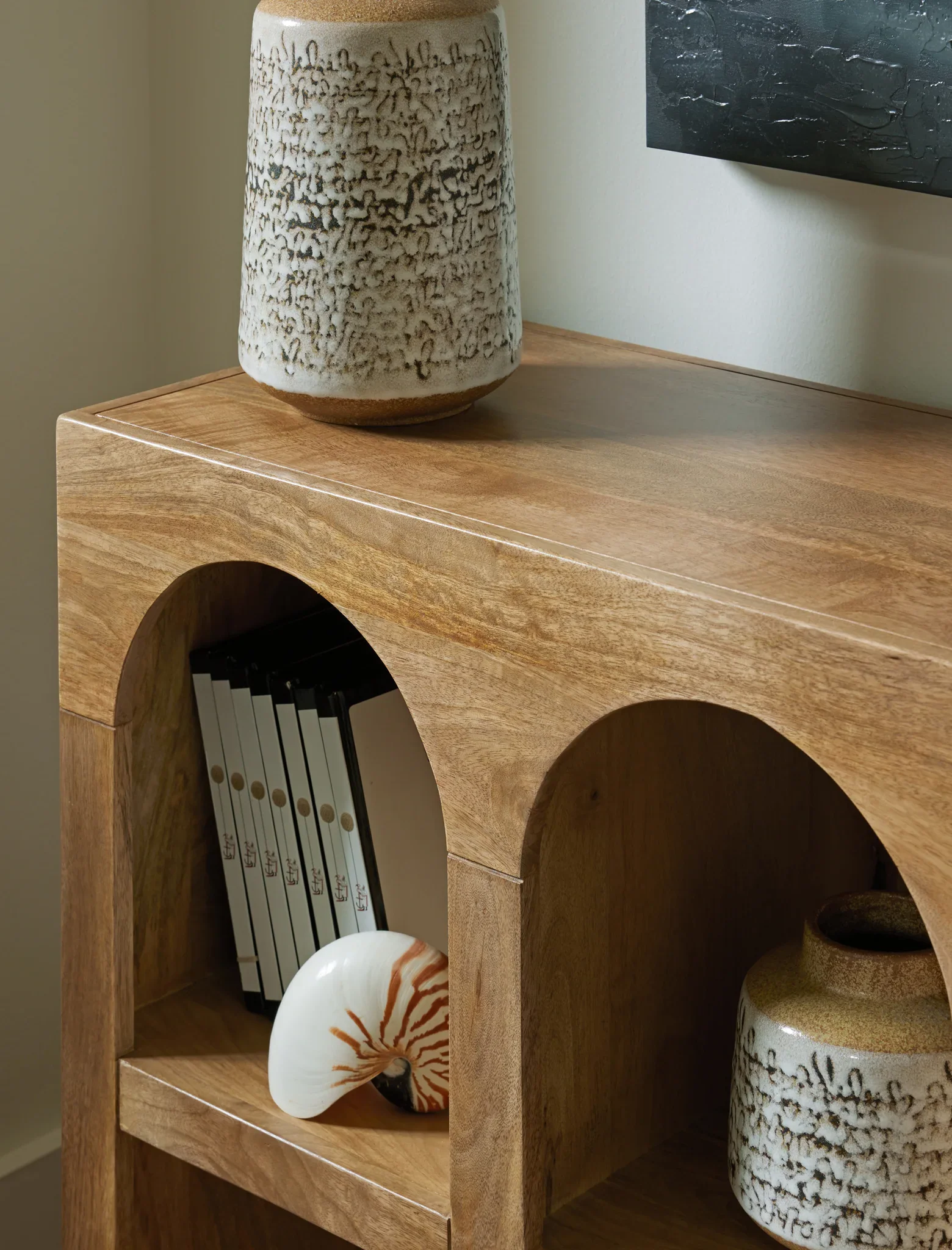 Luzmanacy - Natural Brown - Console Sofa Table - Image 5