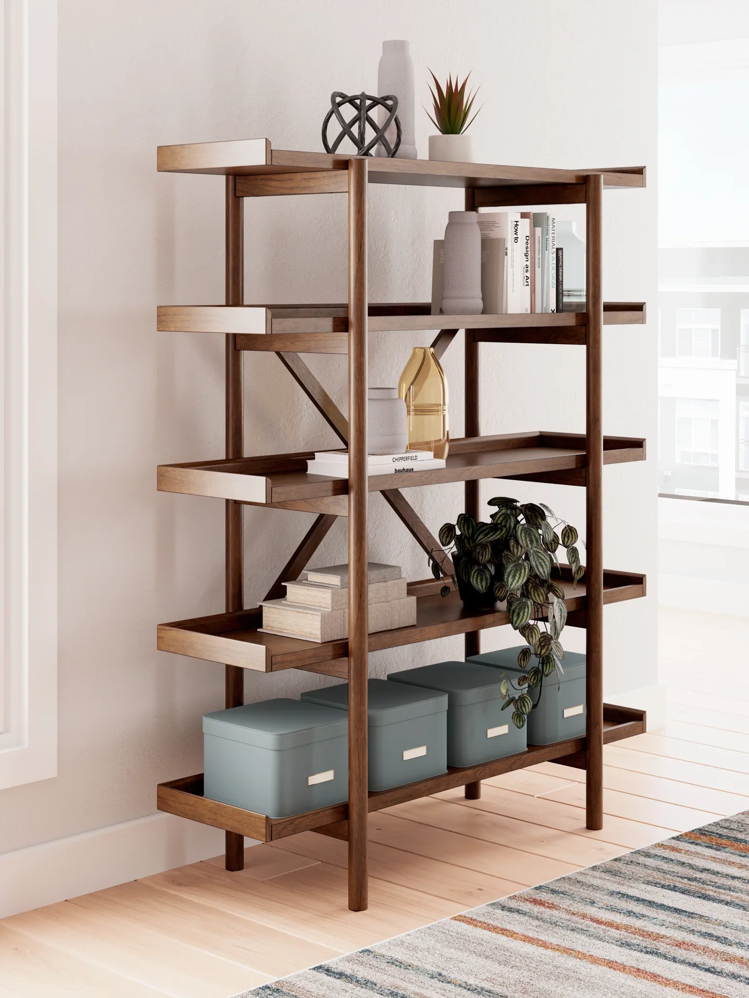 Lyncott - Brown - 3 Pc. - Home Office Desk, Chair, Bookcase - Image 10
