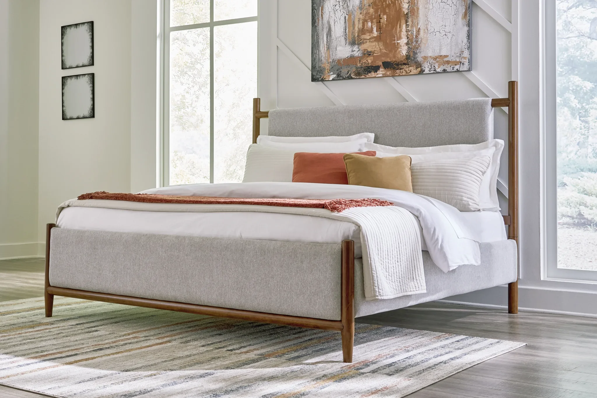 Lyncott - Brown - California King Upholstered Bed - Image 2