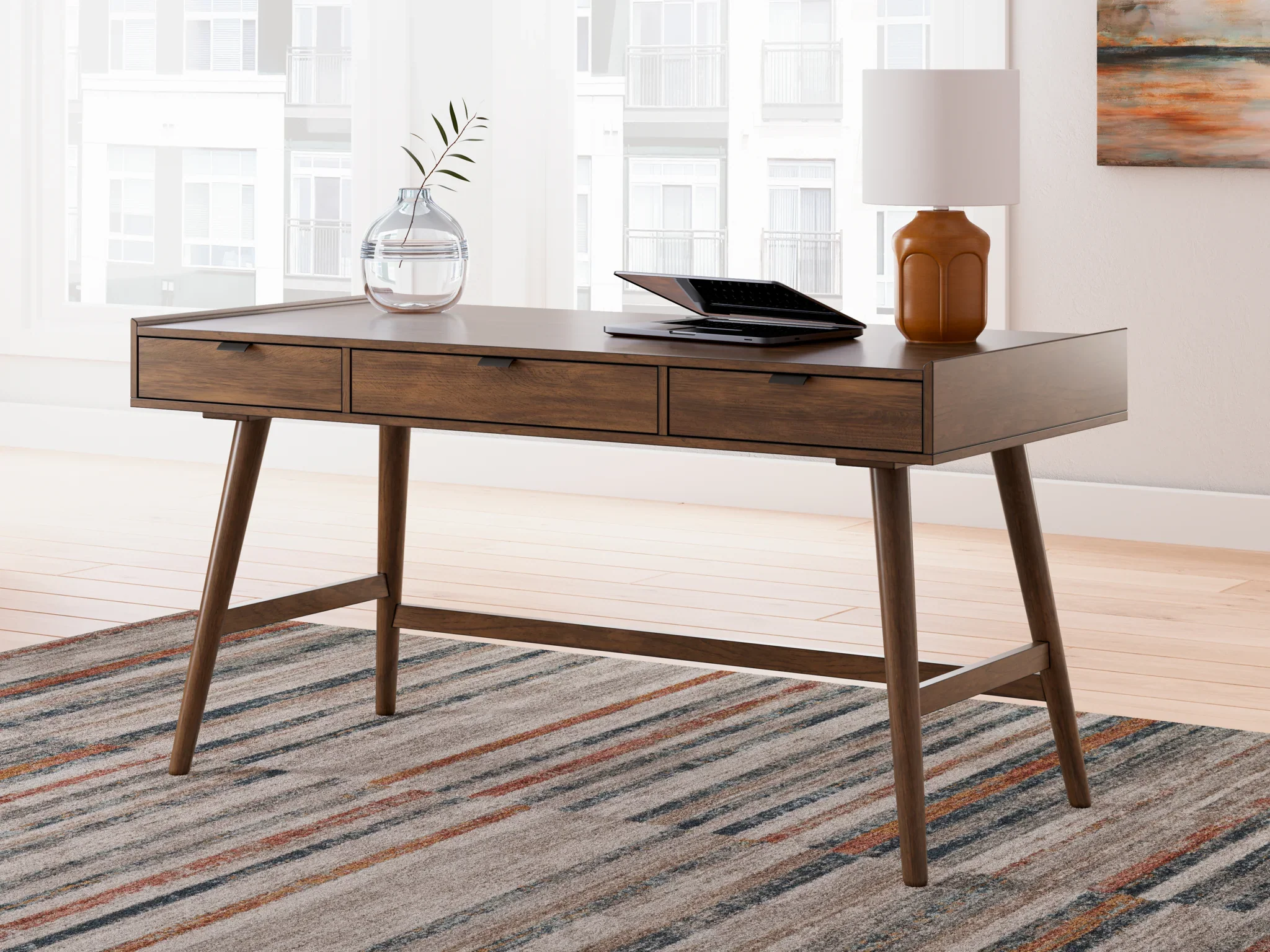 Lyncott - Brown - Home Office Desk - Image 2