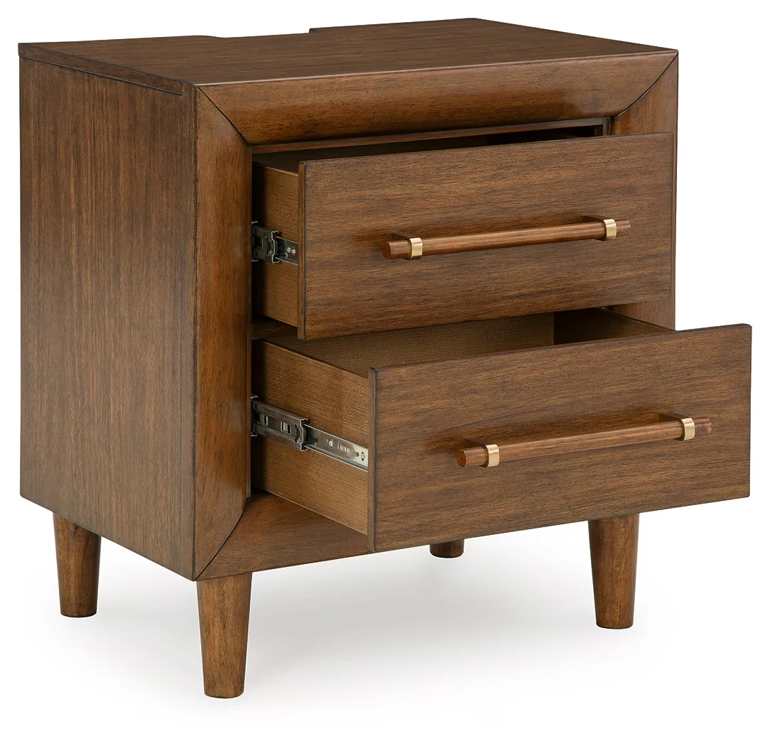 Lyncott - Brown - Two Drawer Night Stand - Image 2
