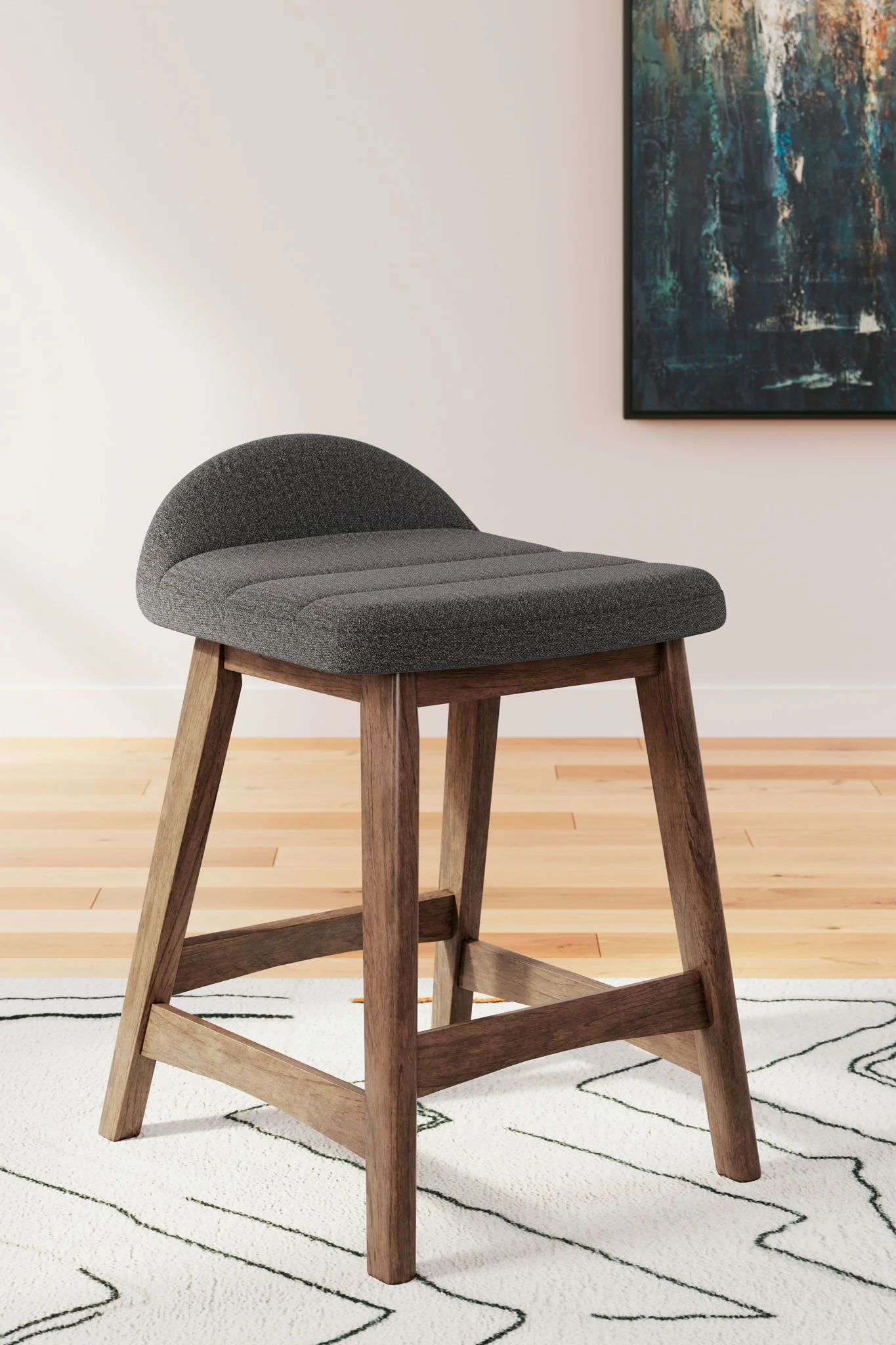 Lyncott - Charcoal / Brown - Upholstered Barstool (Set of 2) - Image 12