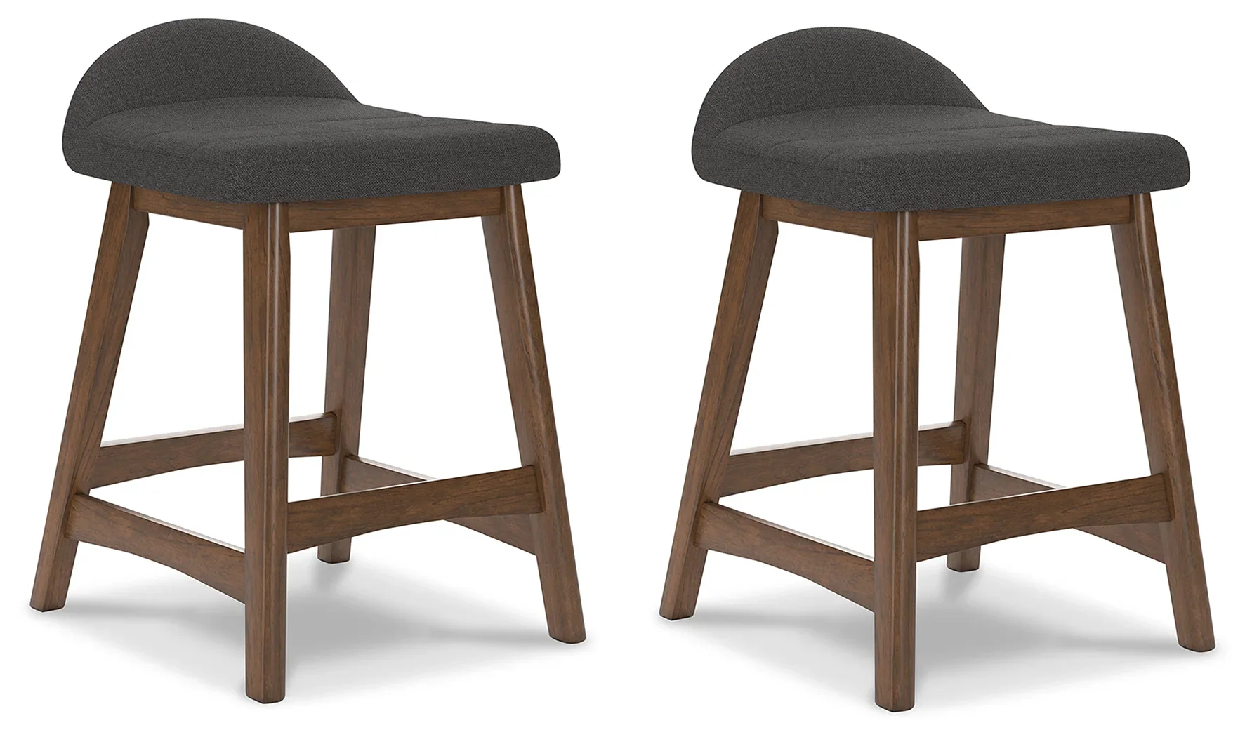 Lyncott - Charcoal / Brown - Upholstered Barstool (Set of 2) - Image 3