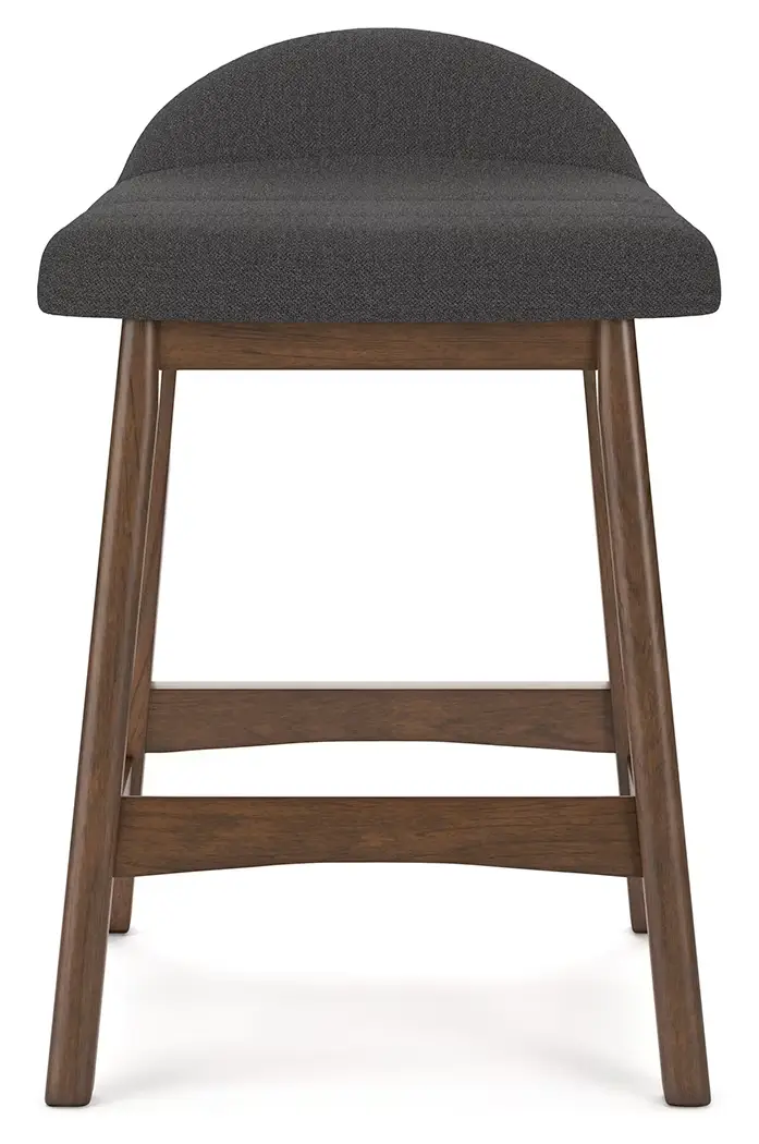 Lyncott - Charcoal / Brown - Upholstered Barstool (Set of 2) - Image 4