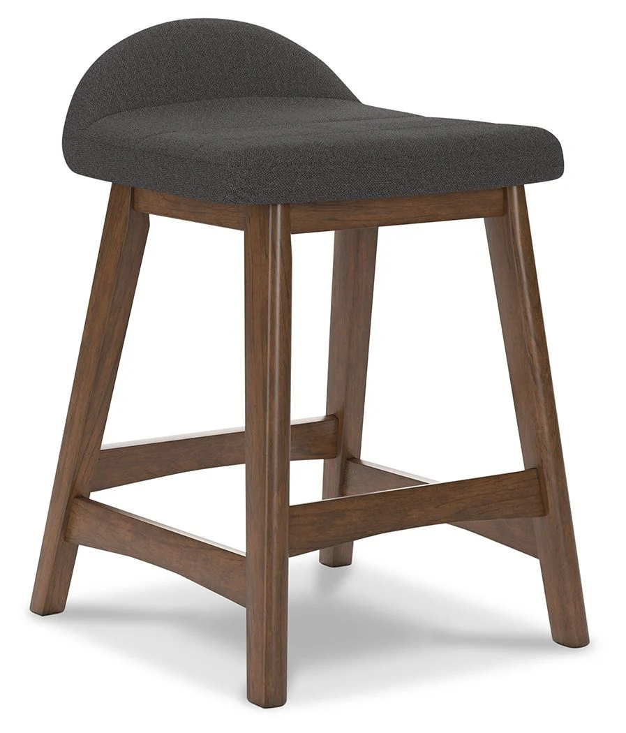 Lyncott - Charcoal / Brown - Upholstered Barstool (Set of 2) - Image 5