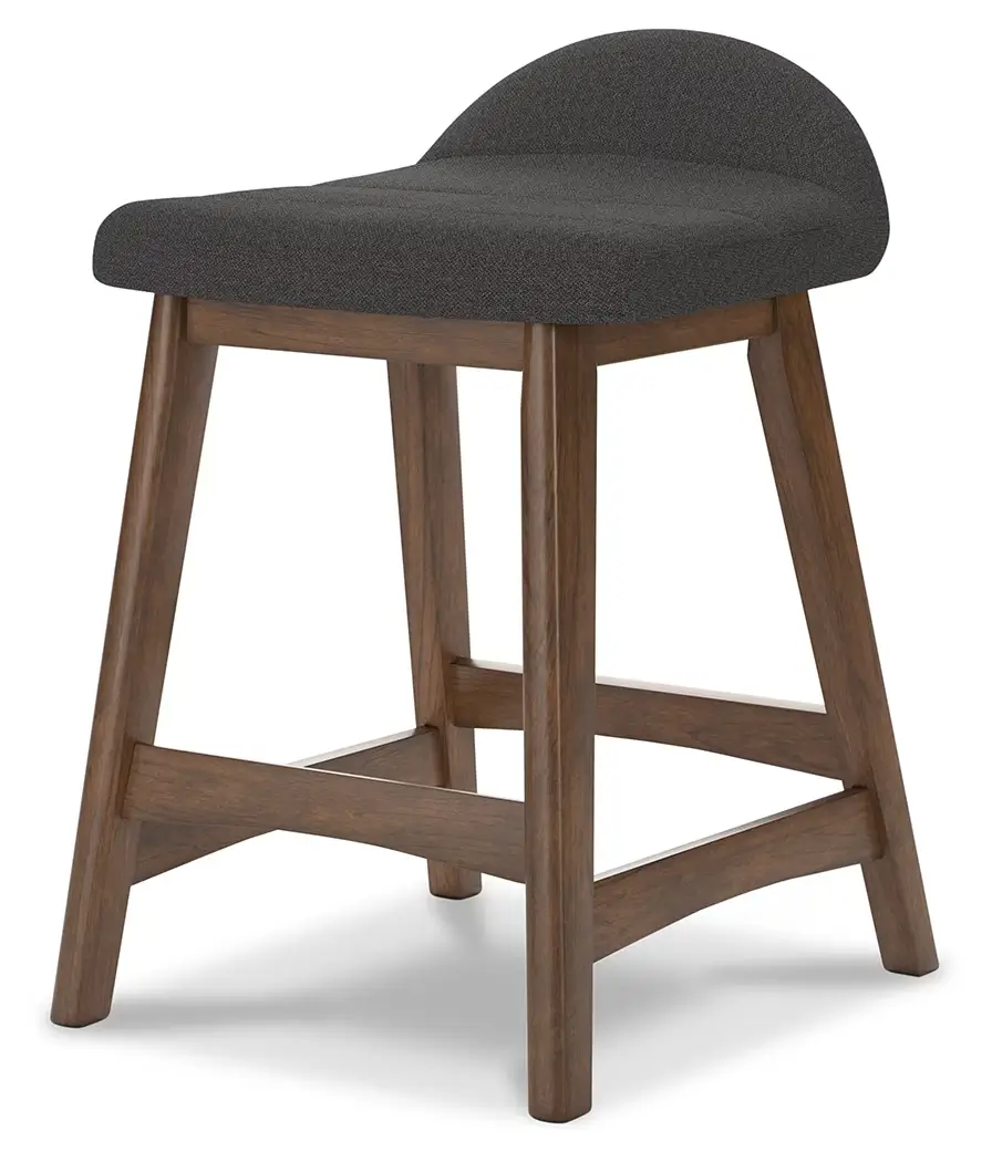 Lyncott - Charcoal / Brown - Upholstered Barstool (Set of 2) - Image 6
