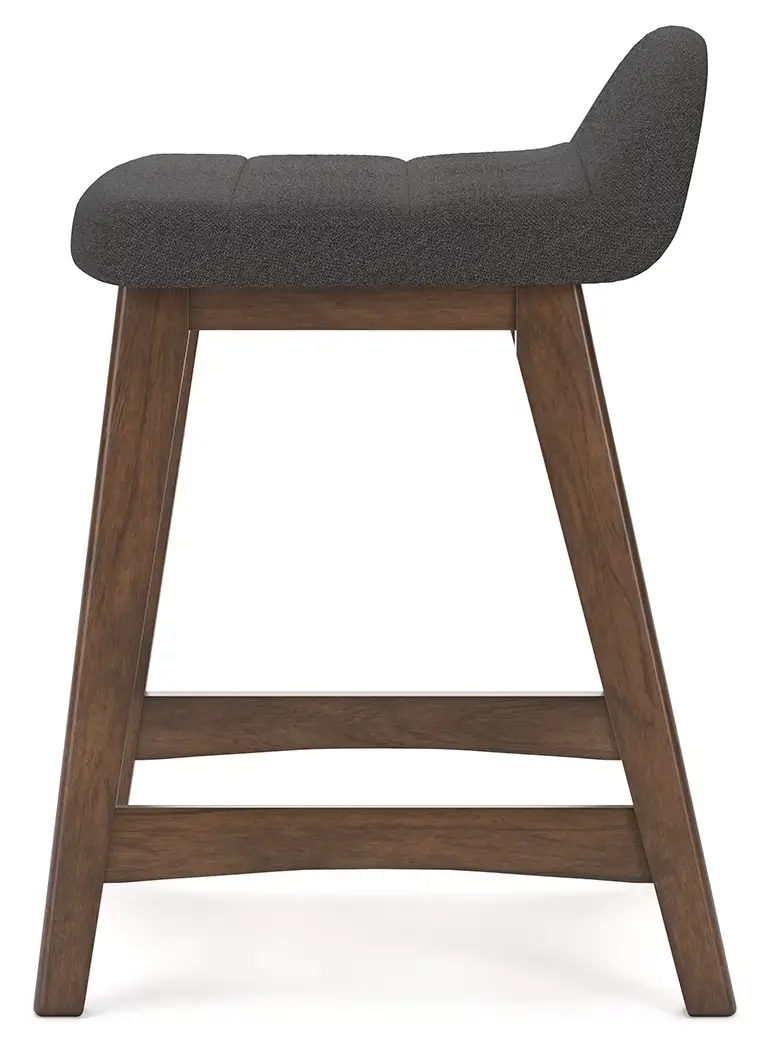 Lyncott - Charcoal / Brown - Upholstered Barstool (Set of 2) - Image 7
