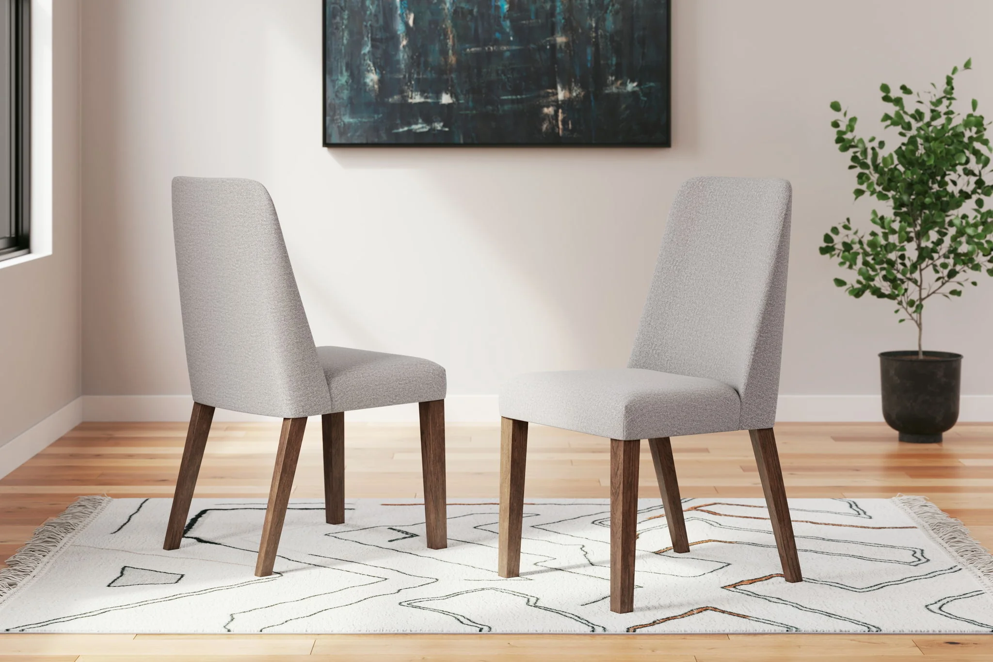 Lyncott - Light Gray / Brown - Dining Uph Side Chair (Set of 2) - Image 2