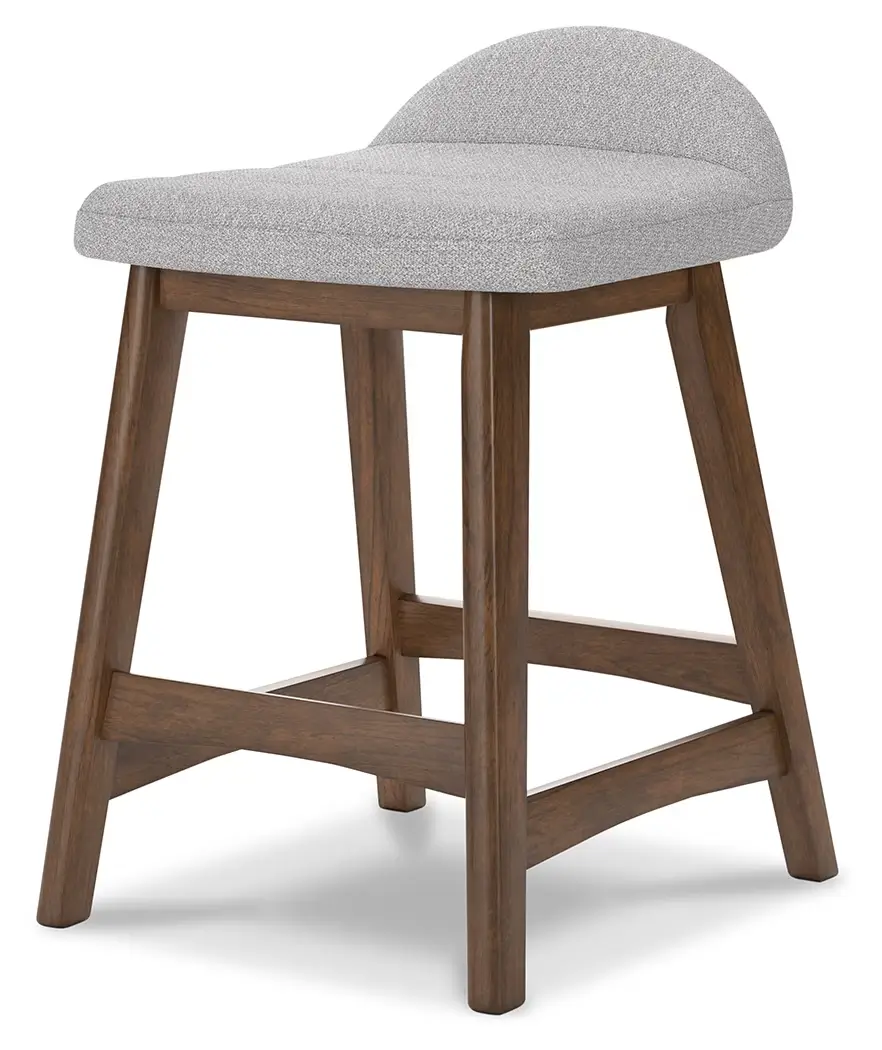 Lyncott - Light Gray / Brown - Upholstered Barstool (Set of 2) - Image 3