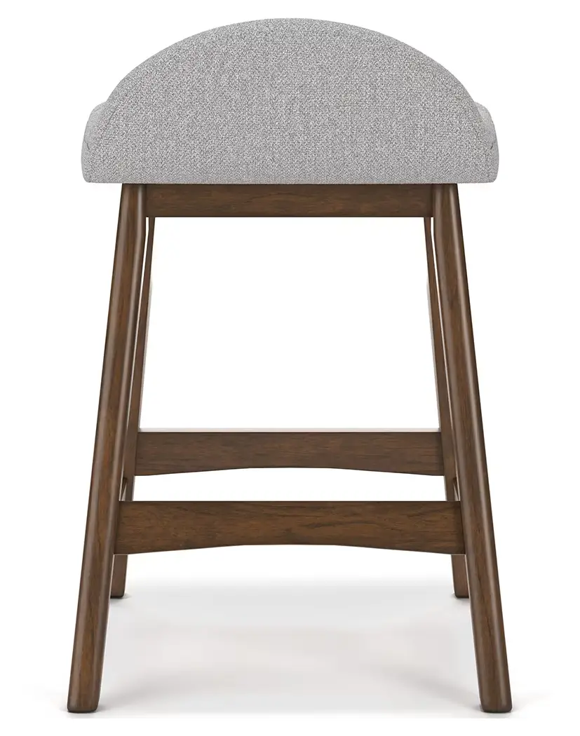 Lyncott - Light Gray / Brown - Upholstered Barstool (Set of 2) - Image 4