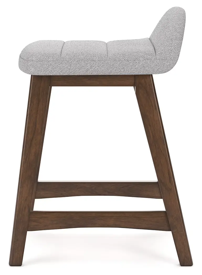 Lyncott - Light Gray / Brown - Upholstered Barstool (Set of 2) - Image 6