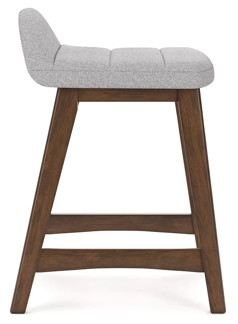 Lyncott - Light Gray / Brown - Upholstered Barstool (Set of 2) - Image 7