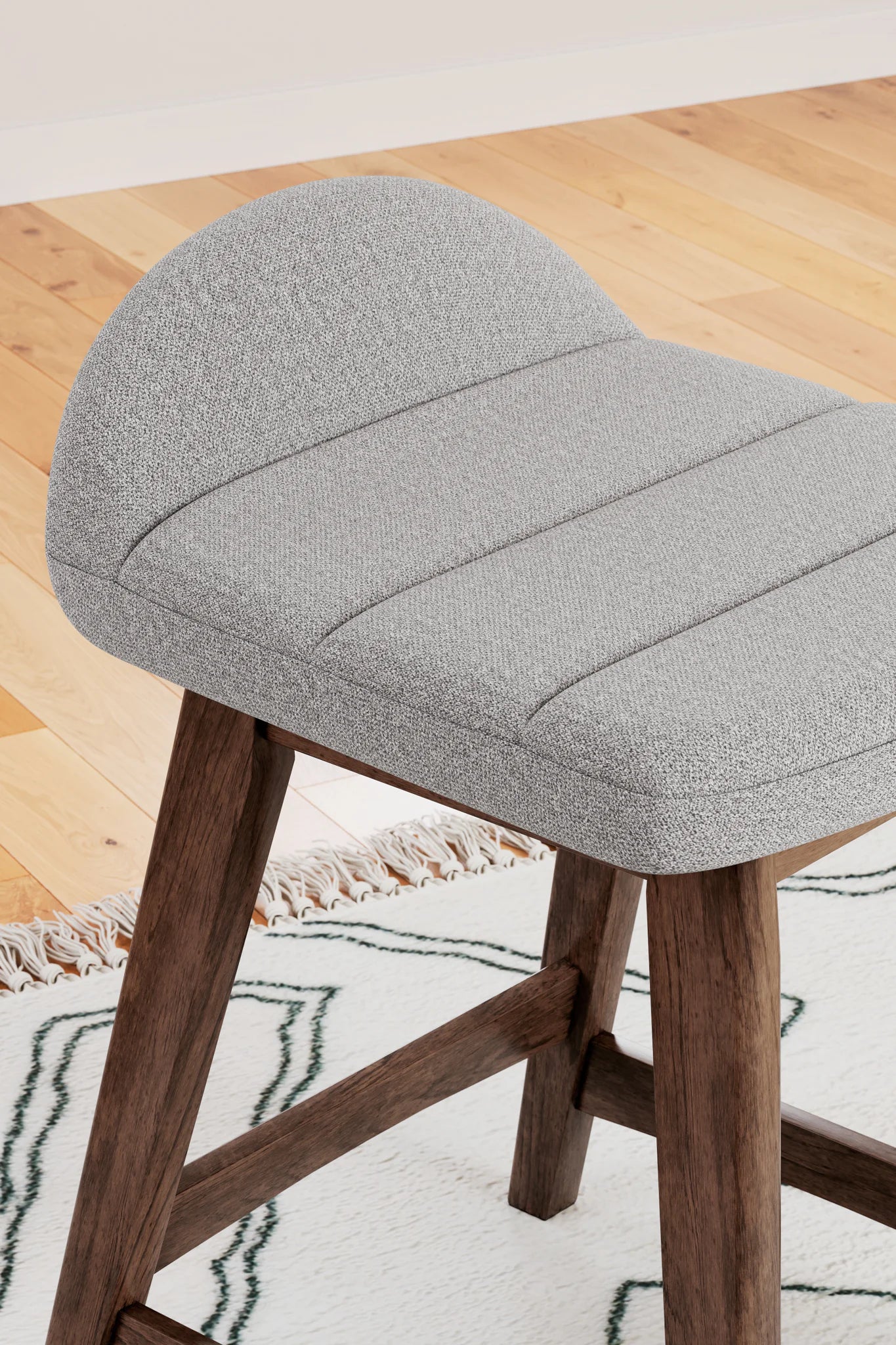Lyncott - Light Gray / Brown - Upholstered Barstool (Set of 2) - Image 8