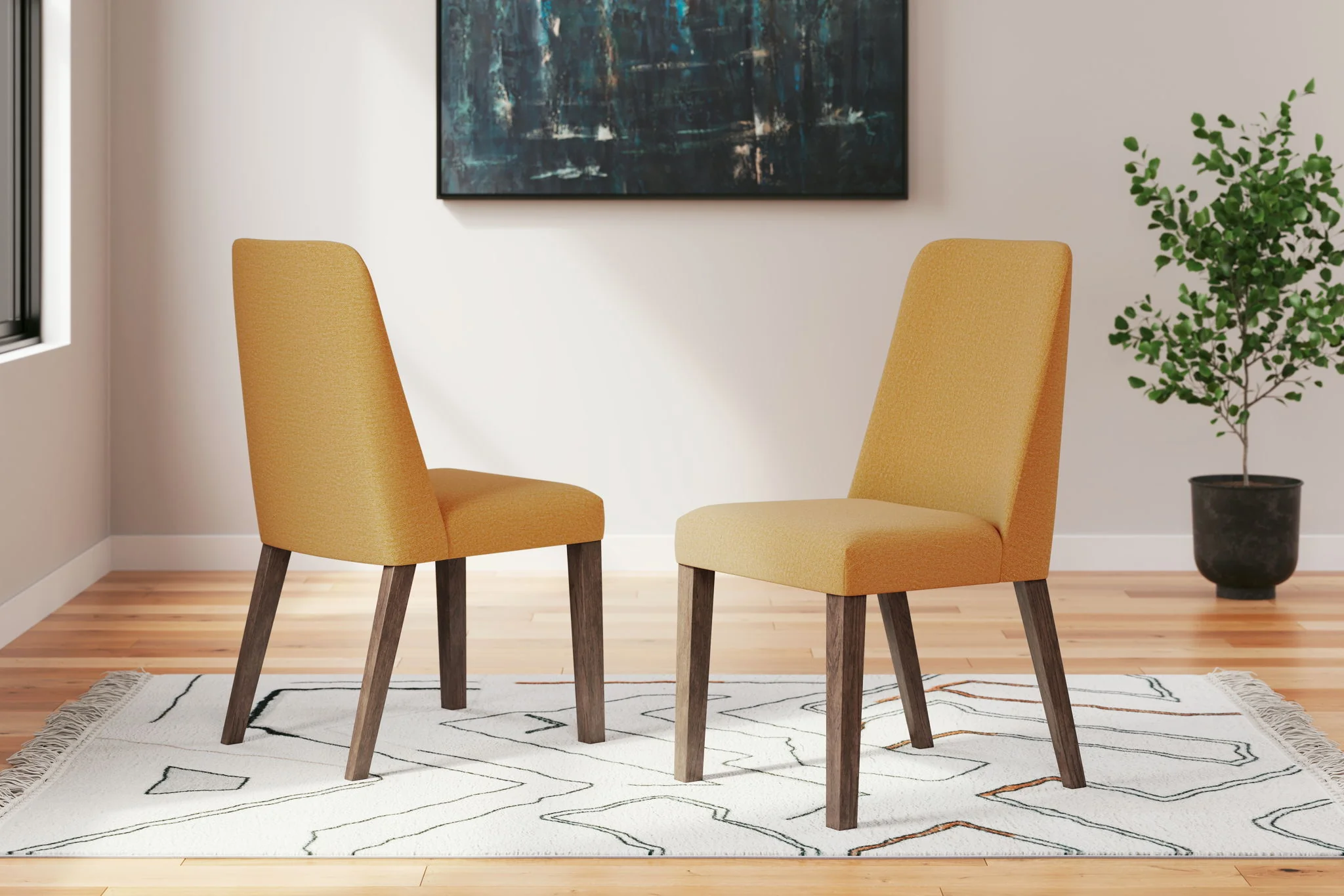 Lyncott - Mustard / Brown - Dining Uph Side Chair (Set of 2) - Image 2