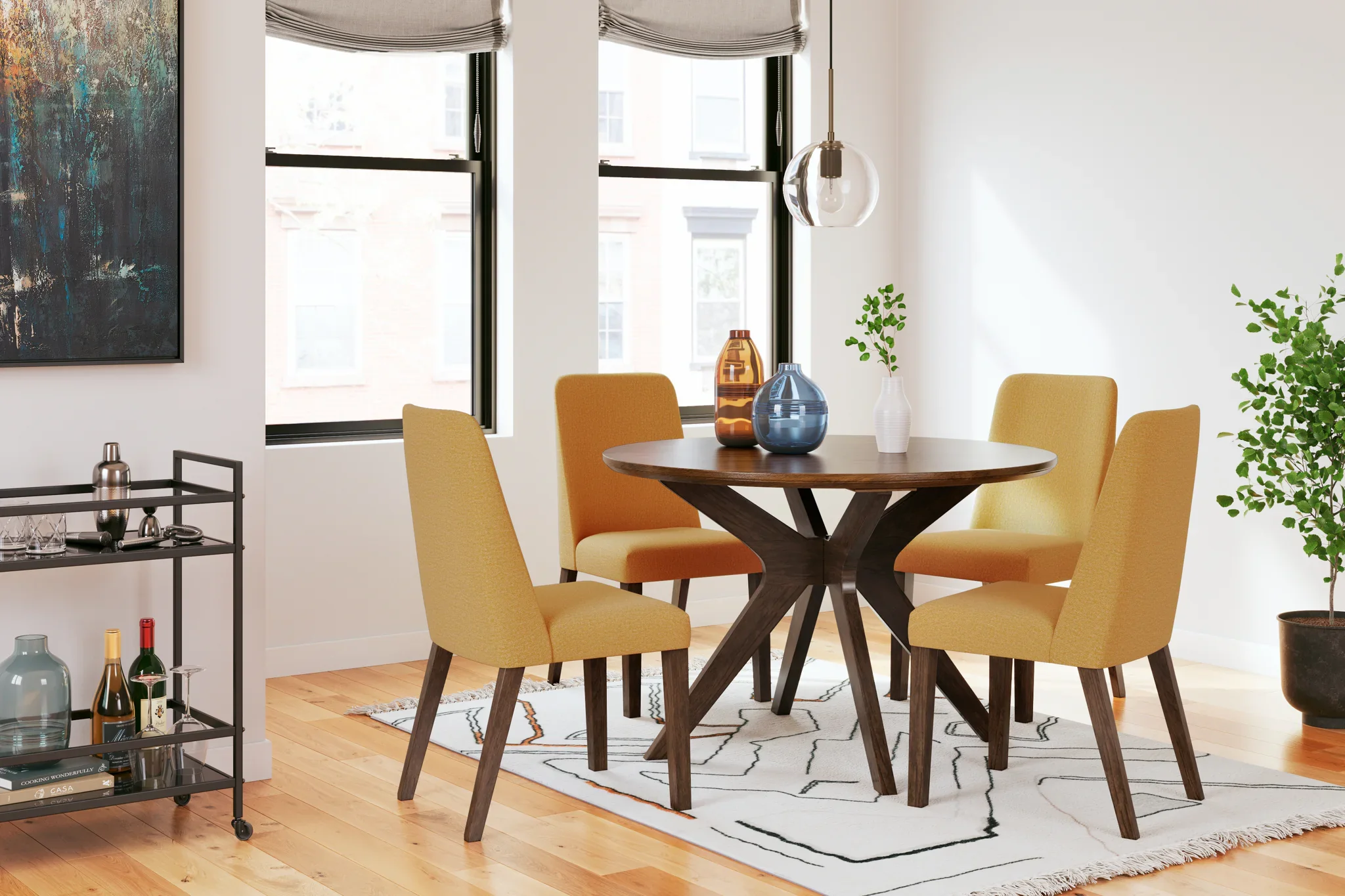 Lyncott - Mustard / Brown - Dining Uph Side Chair (Set of 2) - Image 9