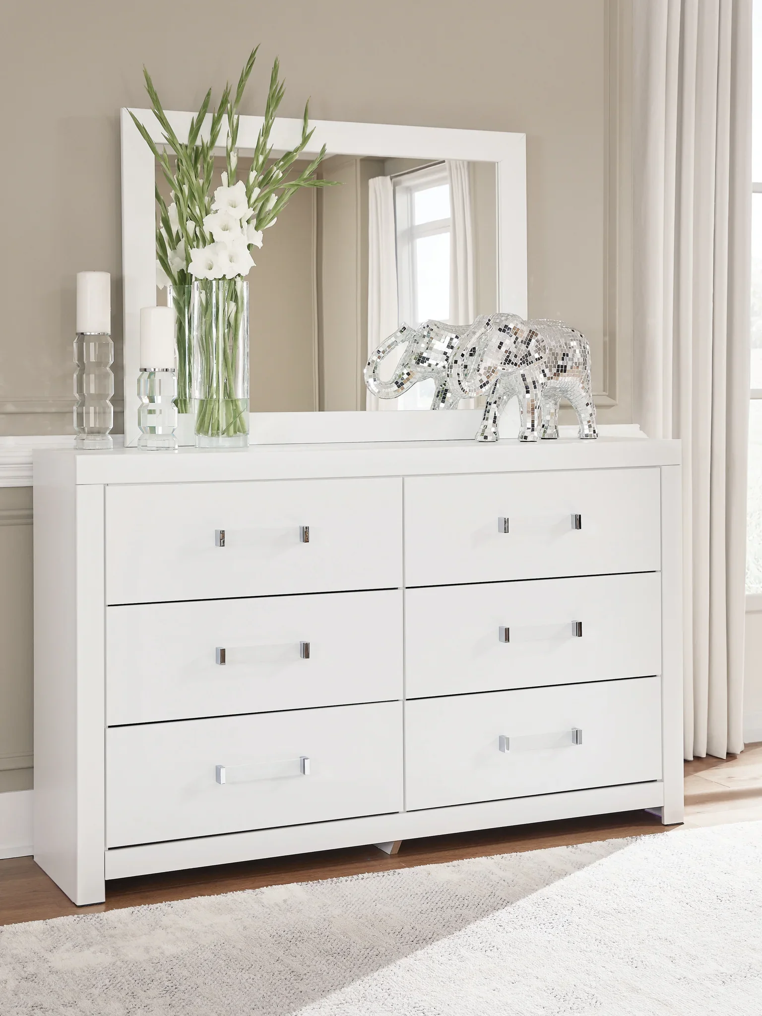 Maeling - Dresser And Mirror - White - Image 2