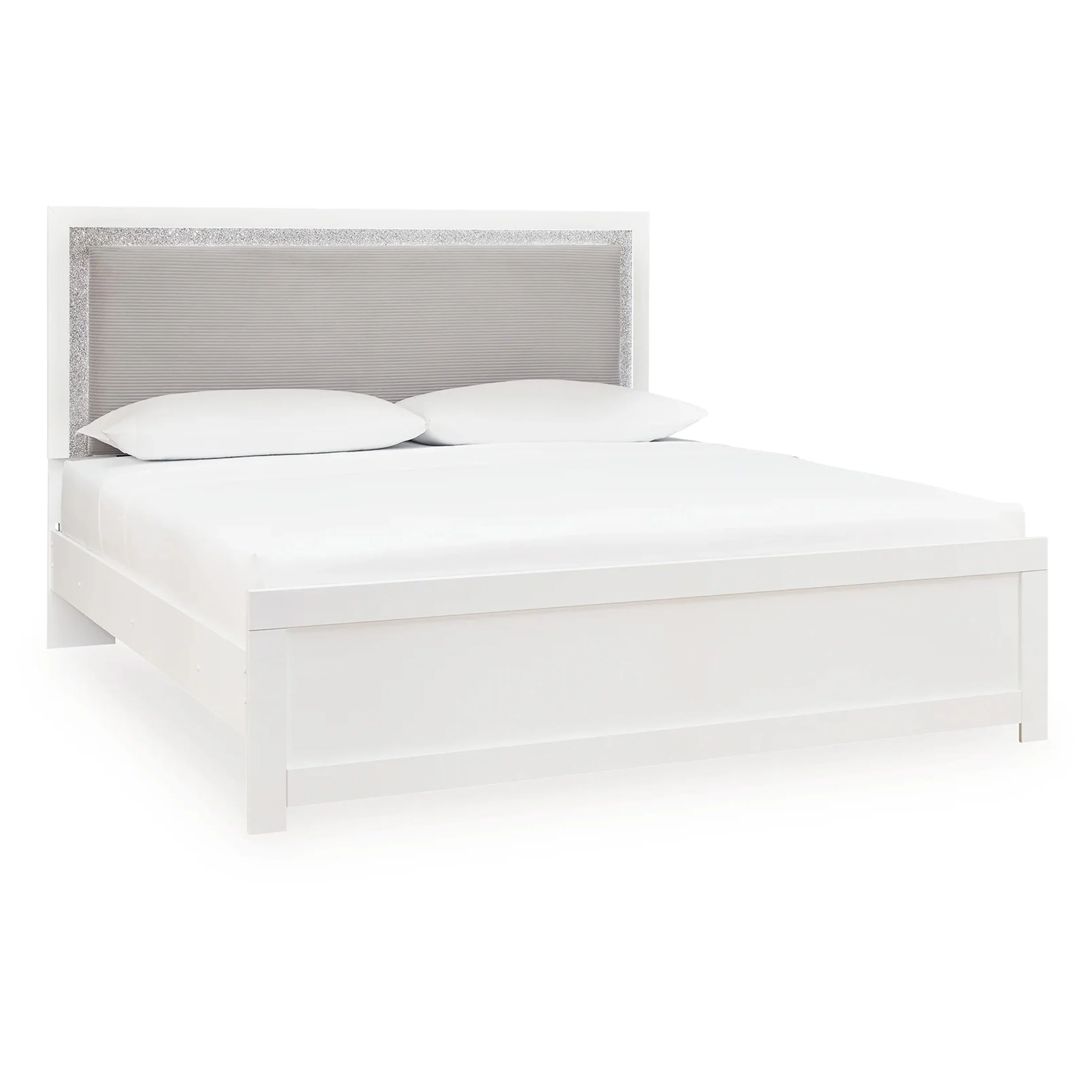 Maeling - King Upholstered Panel Bed - White