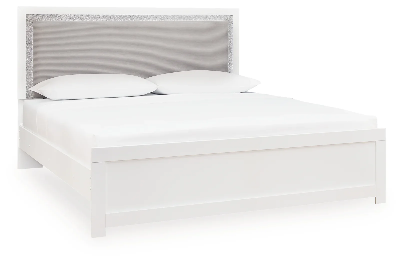 Maeling - King Upholstered Panel Bed - White - Image 2