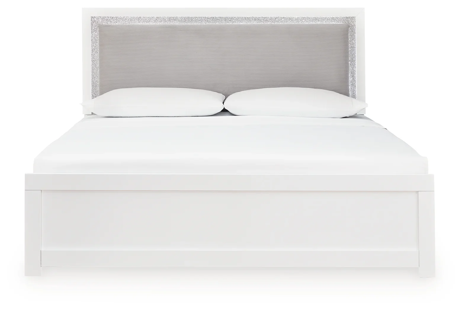 Maeling - King Upholstered Panel Bed - White - Image 5