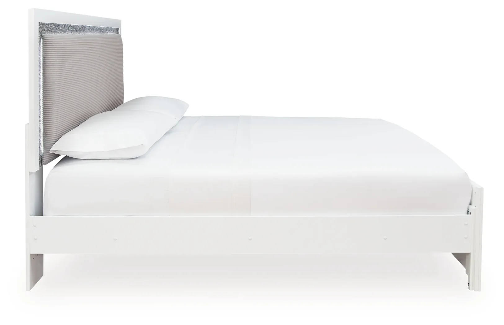 Maeling - King Upholstered Panel Bed - White - Image 6